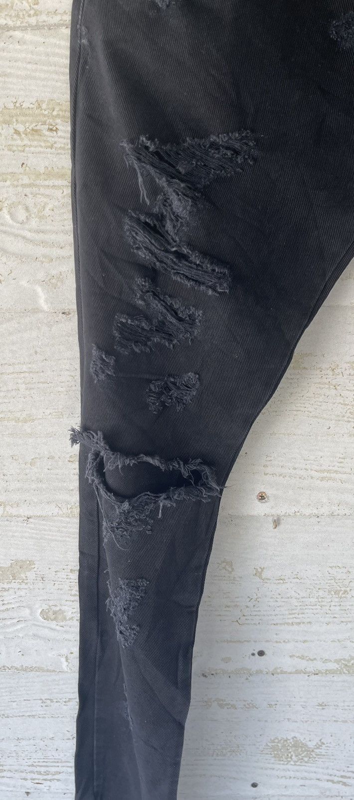 John Galliano 🔥RARE🔥JOHN GALLIANO DENIM DESTRESS BLACK ITALY Size US 31 - 13 Thumbnail