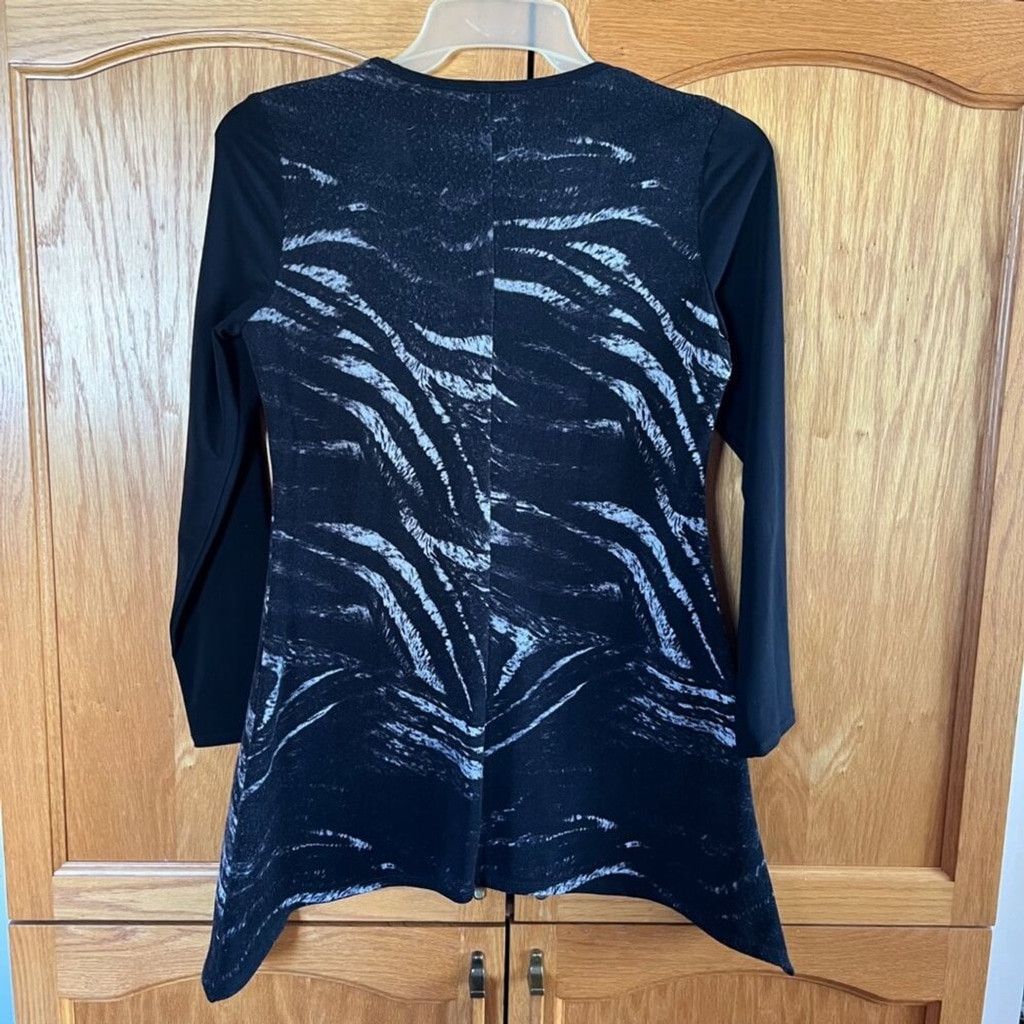 Frank Lyman Frank Lyman Design Black and Gray Long Sleeve Top Size M / US 6-8 / IT 42-44 - 11 Thumbnail