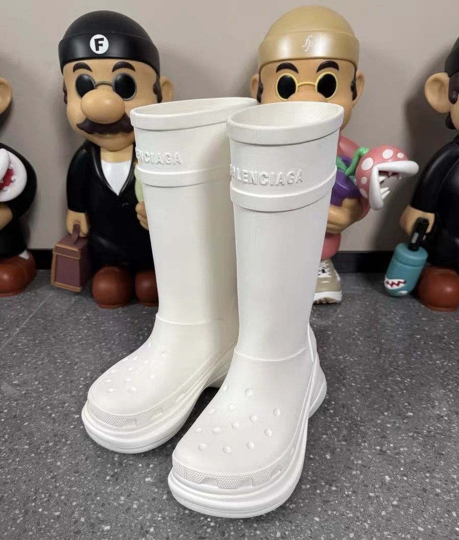 Balenciaga Balenciaga Cross High-Top Rain Boots White Size US 7 / EU 40 - 3 Thumbnail