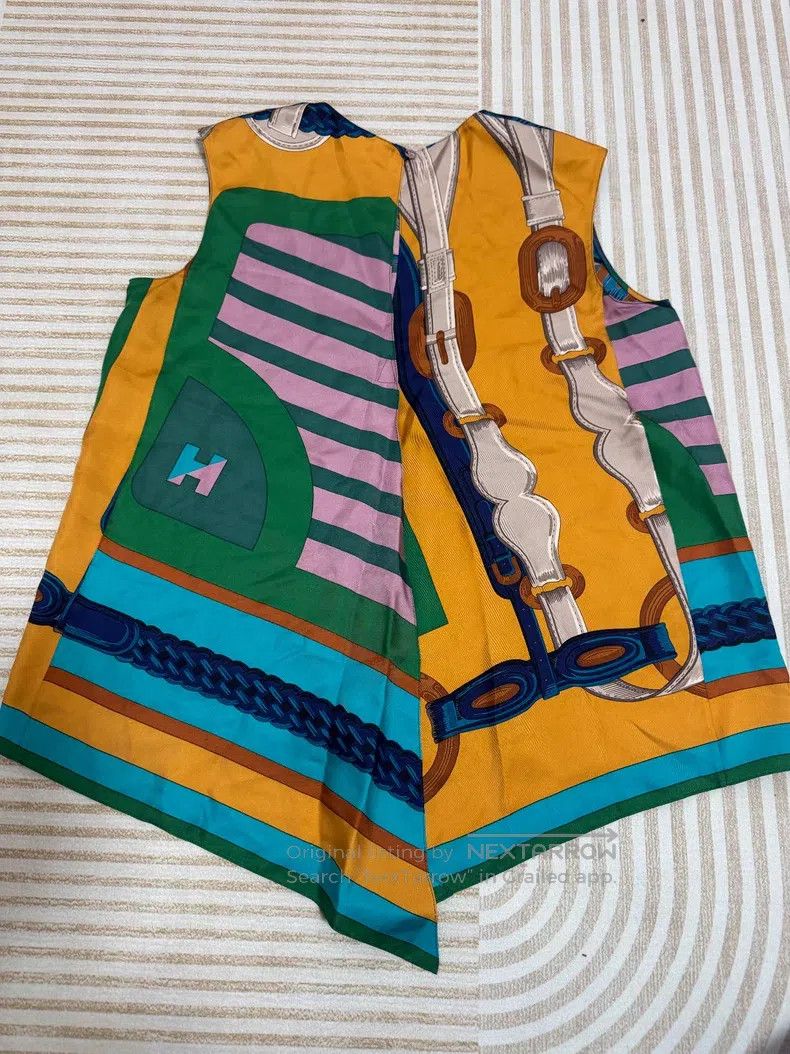 Hermes Hermes Silk Sleeveless Short Sleeve, Harness Print Full Lo Size XS / US 0-2 / IT 36-38 - 1 Thumbnail