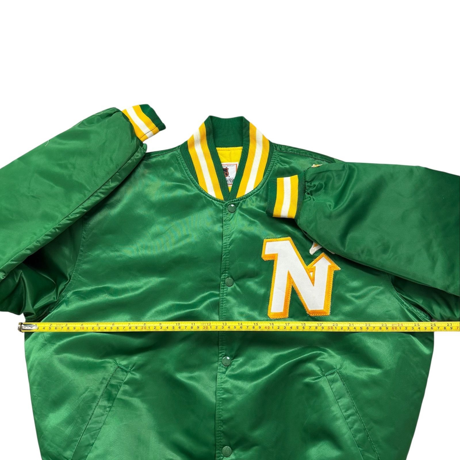 NHL VTG 90s MINNESOTA NORTH STARS STARTER SATIN BOMBER JACKET Size US XL / EU 56 / 4 - 8 Thumbnail