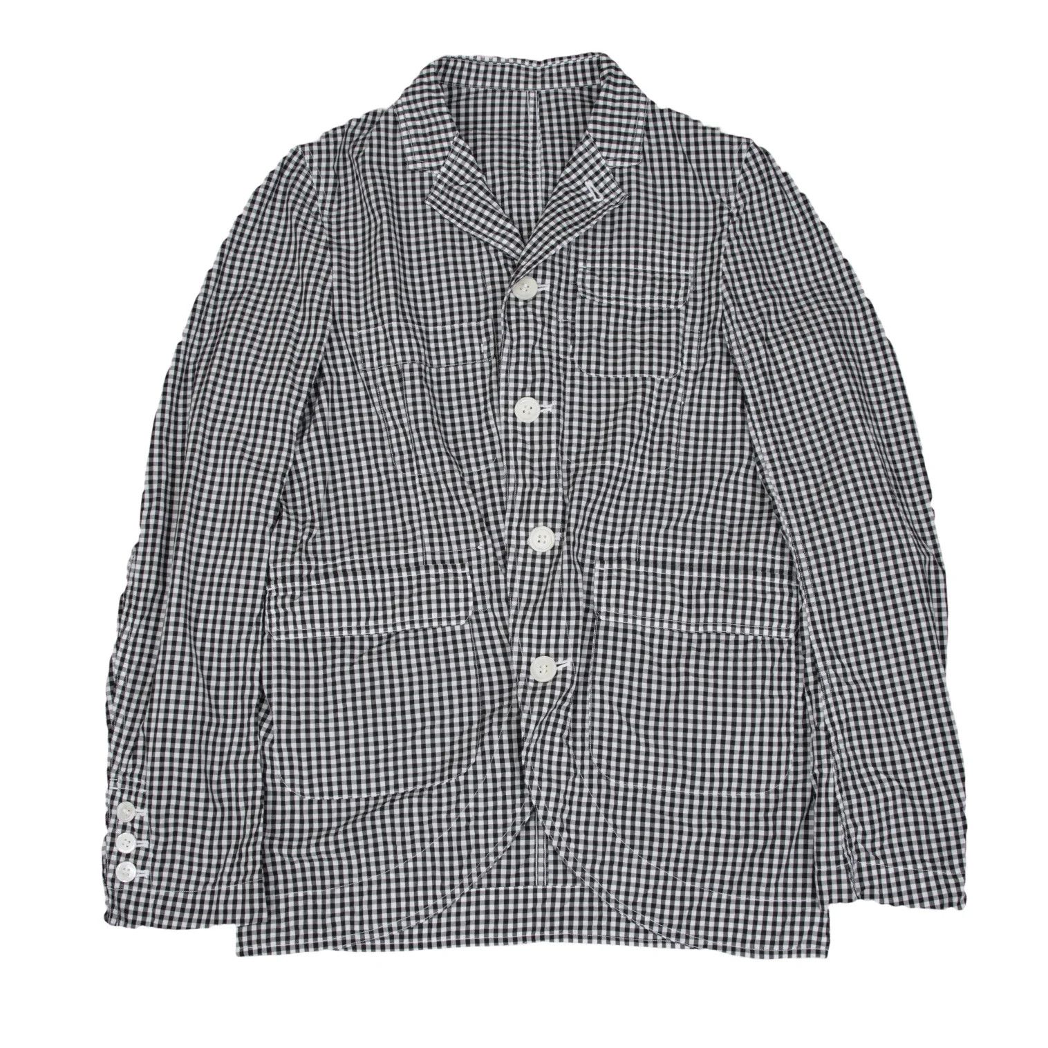 Ganryu Gingham Check Flap Pocket Jacket Black and White Size S Size US S / EU 44-46 / 1 - 1 Thumbnail