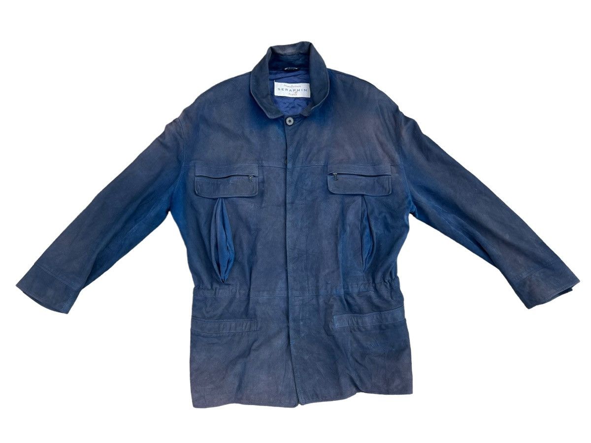 SERAPHIN Seraphin France Distress Sun Fade Oversize Leather Jacket Size US S / EU 44-46 / 1 - 1 Thumbnail