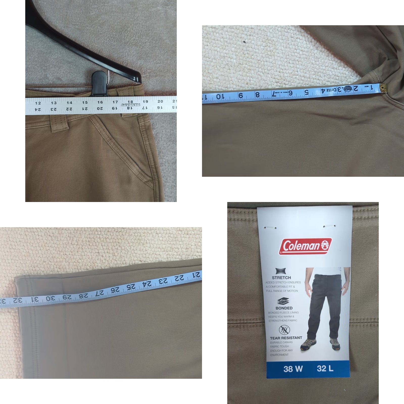 Vintage Coleman Pants Carpenter Fleece Lined 38 Regular Men Copper Canvas 32 Inseam NWT Adjustable Stretch Dress Casual Outdoors Size US 38 / EU 54 - 8 Thumbnail