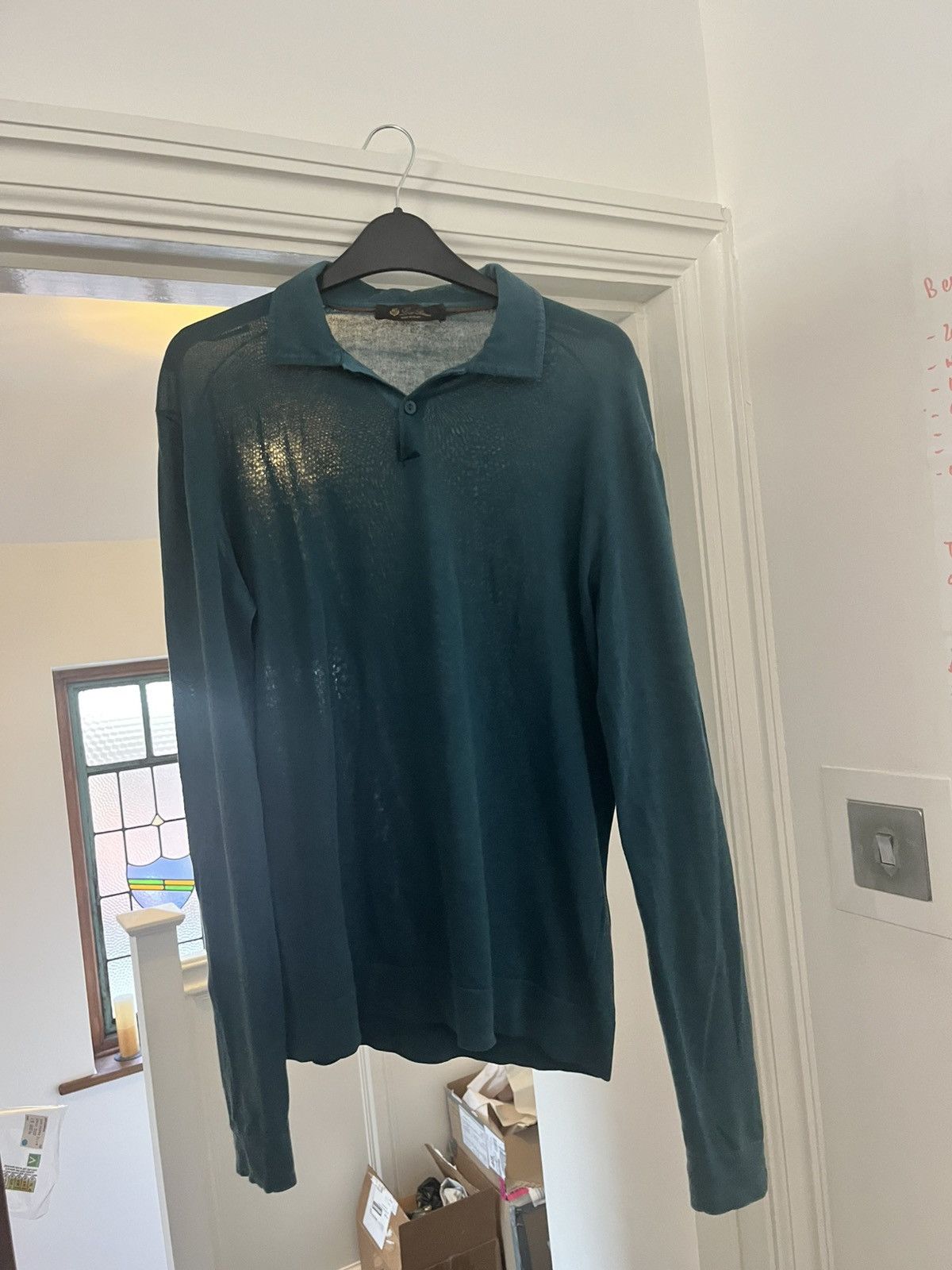Loro Piana Loro Piana teal long sleeve polo size 48 : small / medium Size US M / EU 48-50 / 2 - 1 Thumbnail