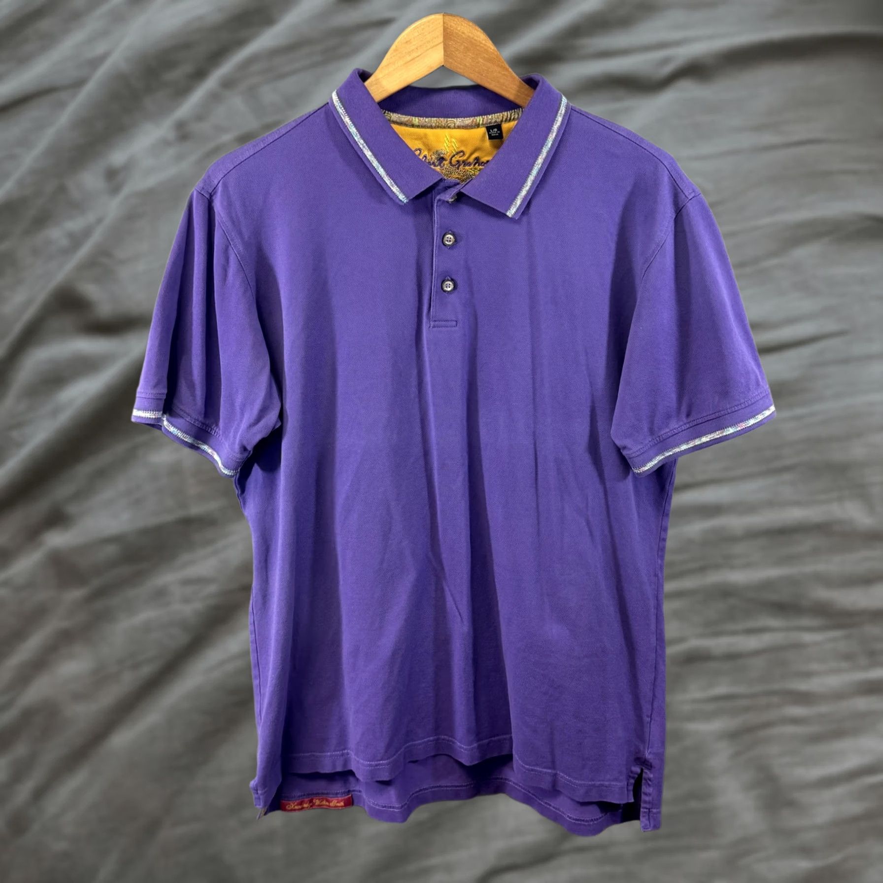 Robert Graham Robert Graham Polo Shirt Mens L Purple Short Sleeve Casual Size US L / EU 52-54 / 3 - 1 Thumbnail