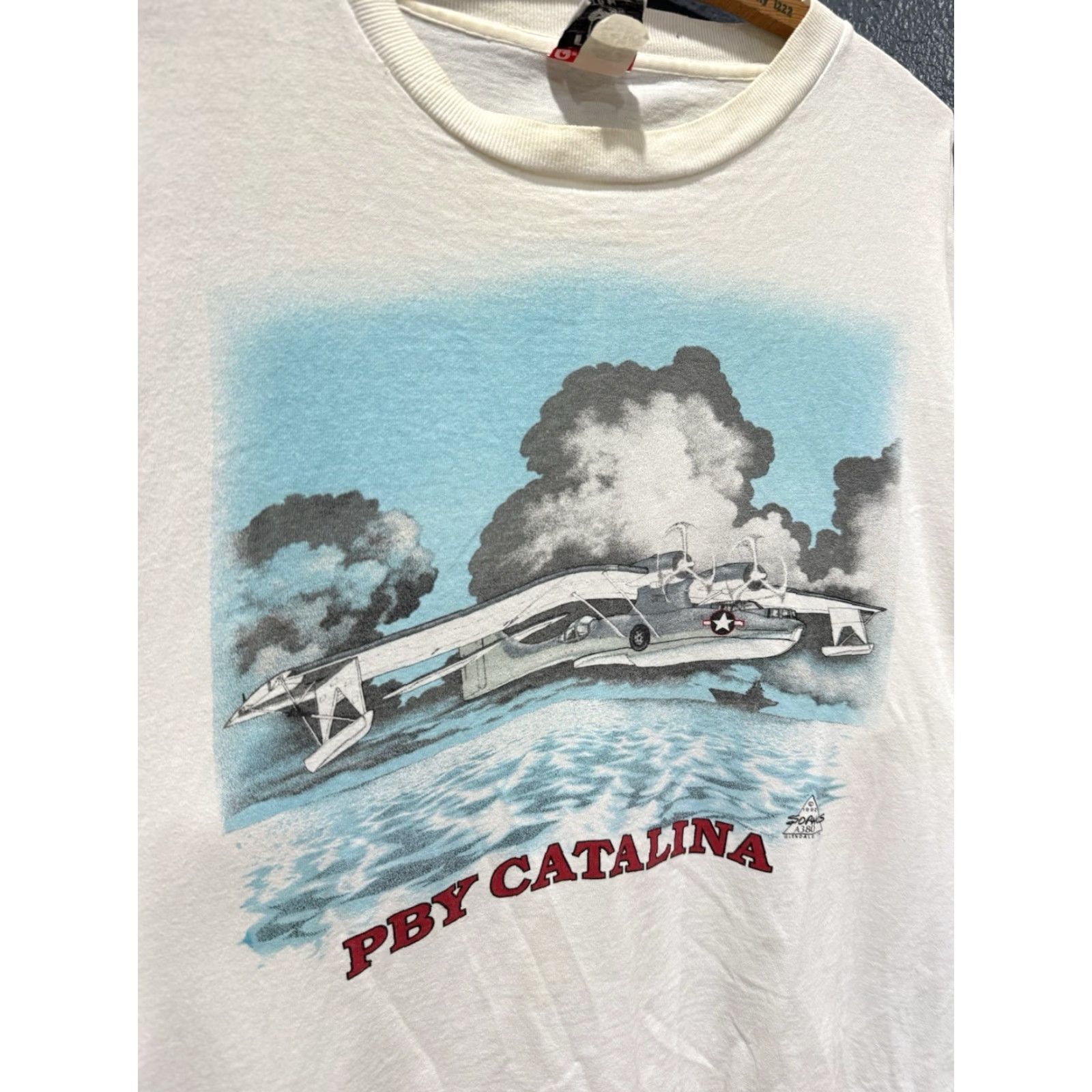 Catalina VINTAGE 90s PBY Catalina World War 2 Navy Plane White Tee Shirt 2XL T-Shirt Mens White 90s Planes Size US XXL / EU 58 / 5 - 6 Thumbnail