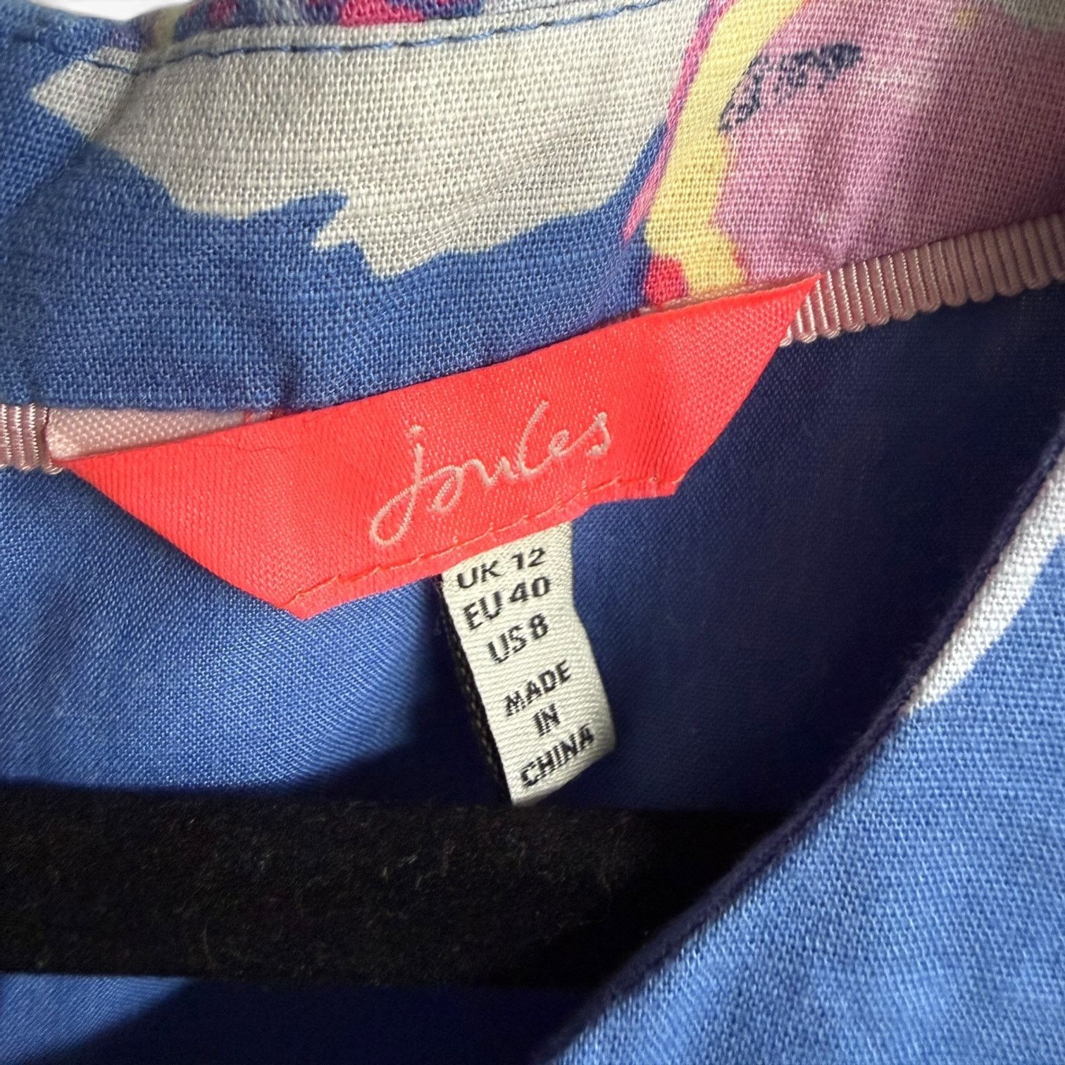 Other Joules Elayna Blue Floral Sleeveless Shift Dress Linen US 8 Size M / US 6-8 / IT 42-44 - 5 Thumbnail