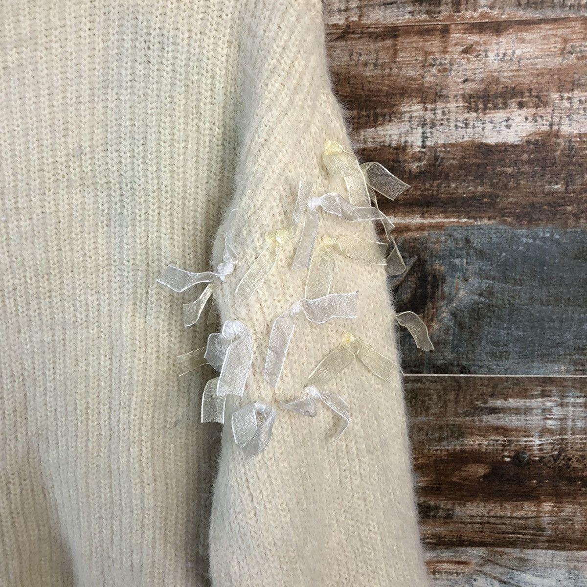 Homespun Knitwear × Majestic DLL Majestic Legon mohair Cream Knitwear #C236 Size M / US 6-8 / IT 42-44 - 19 Thumbnail