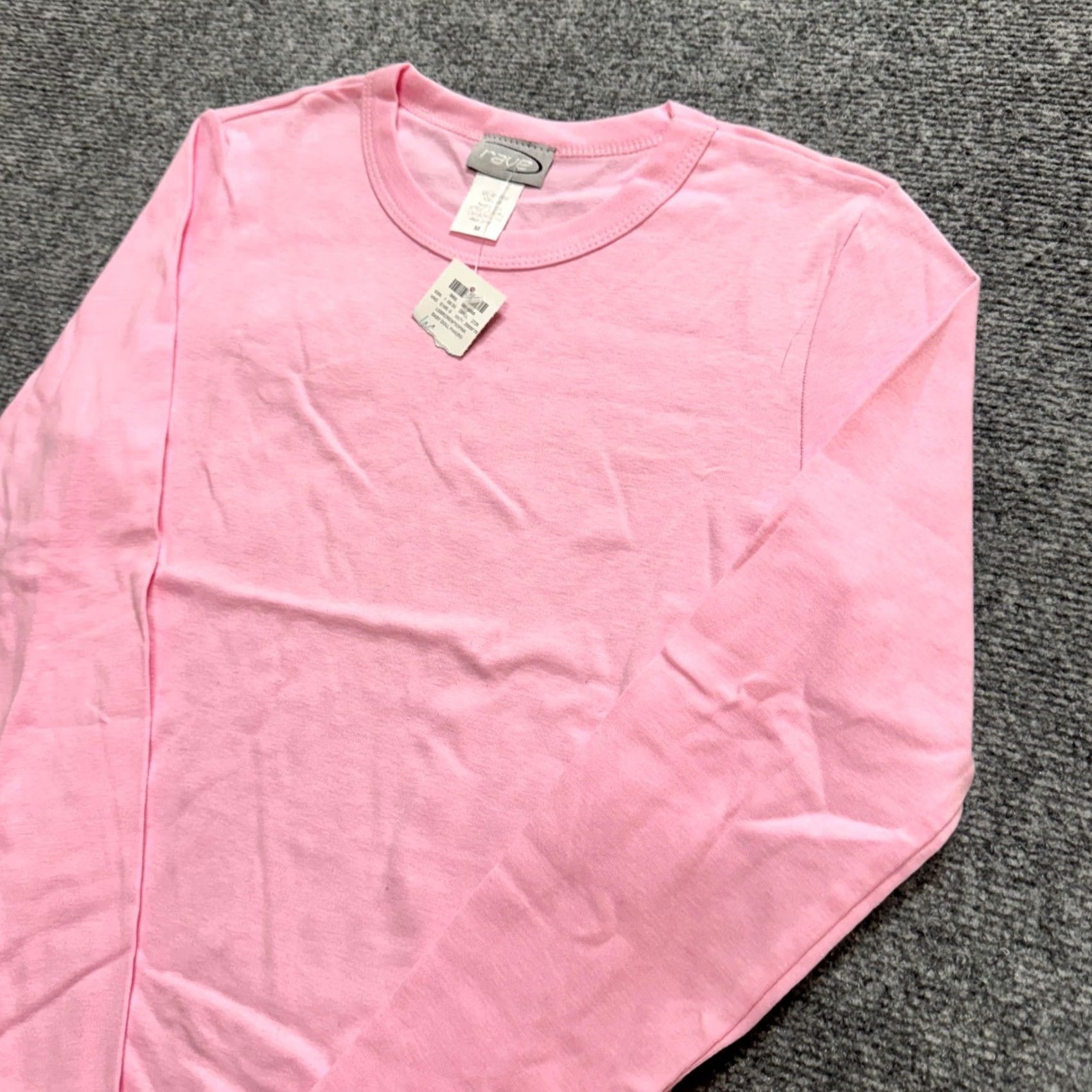 Vintage VINTAGE RAVE Top Women's M Pink Long-sleeve 90s Y2K Grunge MADE IN USA Mens? Womens Size M / US 6-8 / IT 42-44 - 3 Thumbnail