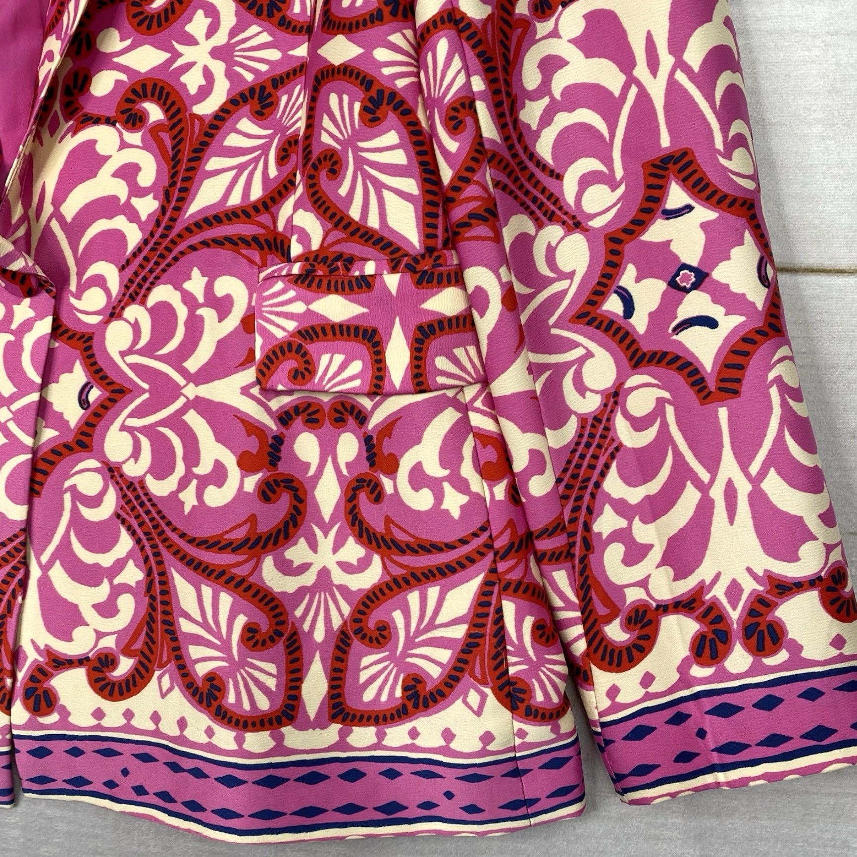 Rachel Zoe Rachel Zoe Blazer Shirt Womens M Pink Satin Geometric Baroque Beadwork 90s Designer Luxe NWT Size M / US 6-8 / IT 42-44 - 5 Thumbnail