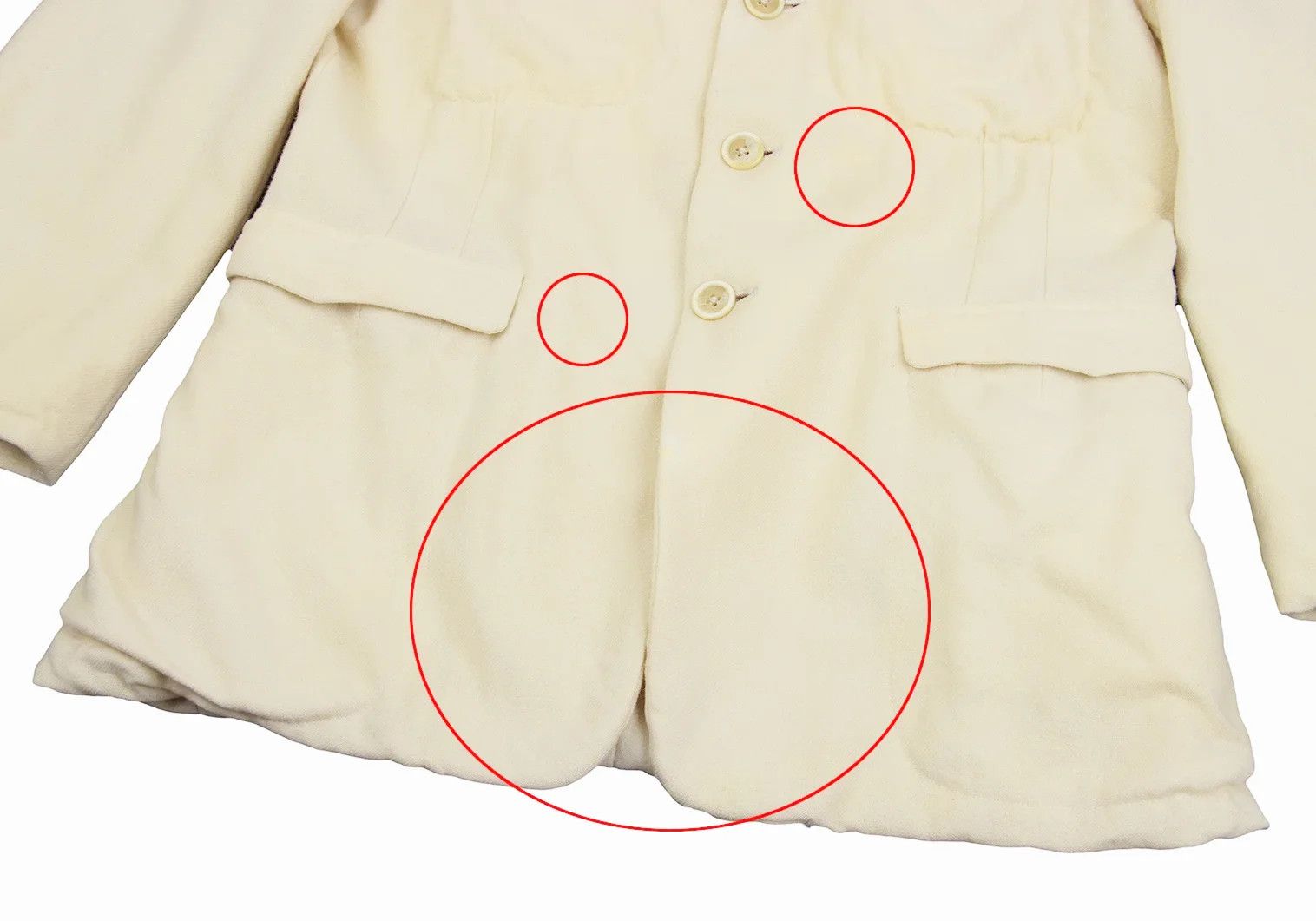Yohji Yamamoto Yohji Yamamoto Wool Nylon Jacket Cream M Size US M / EU 48-50 / 2 - 9 Thumbnail