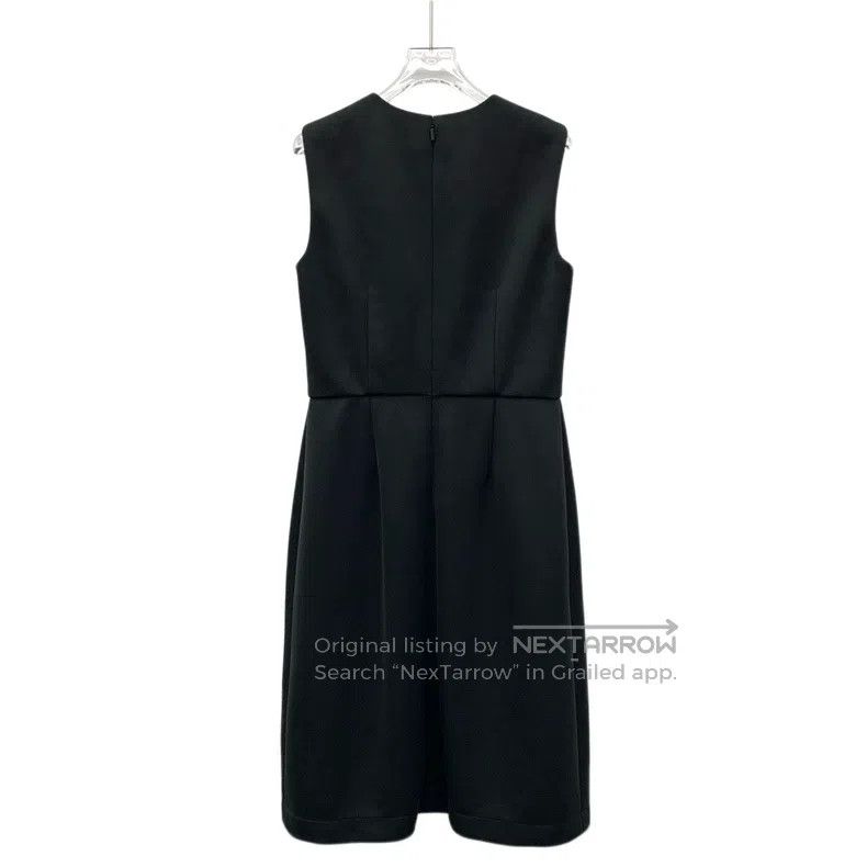 Fendi Fendi Black Slit Hem Silk Round Neck Sleeveless Dress Size XS / US 0-2 / IT 36-38 - 2 Thumbnail