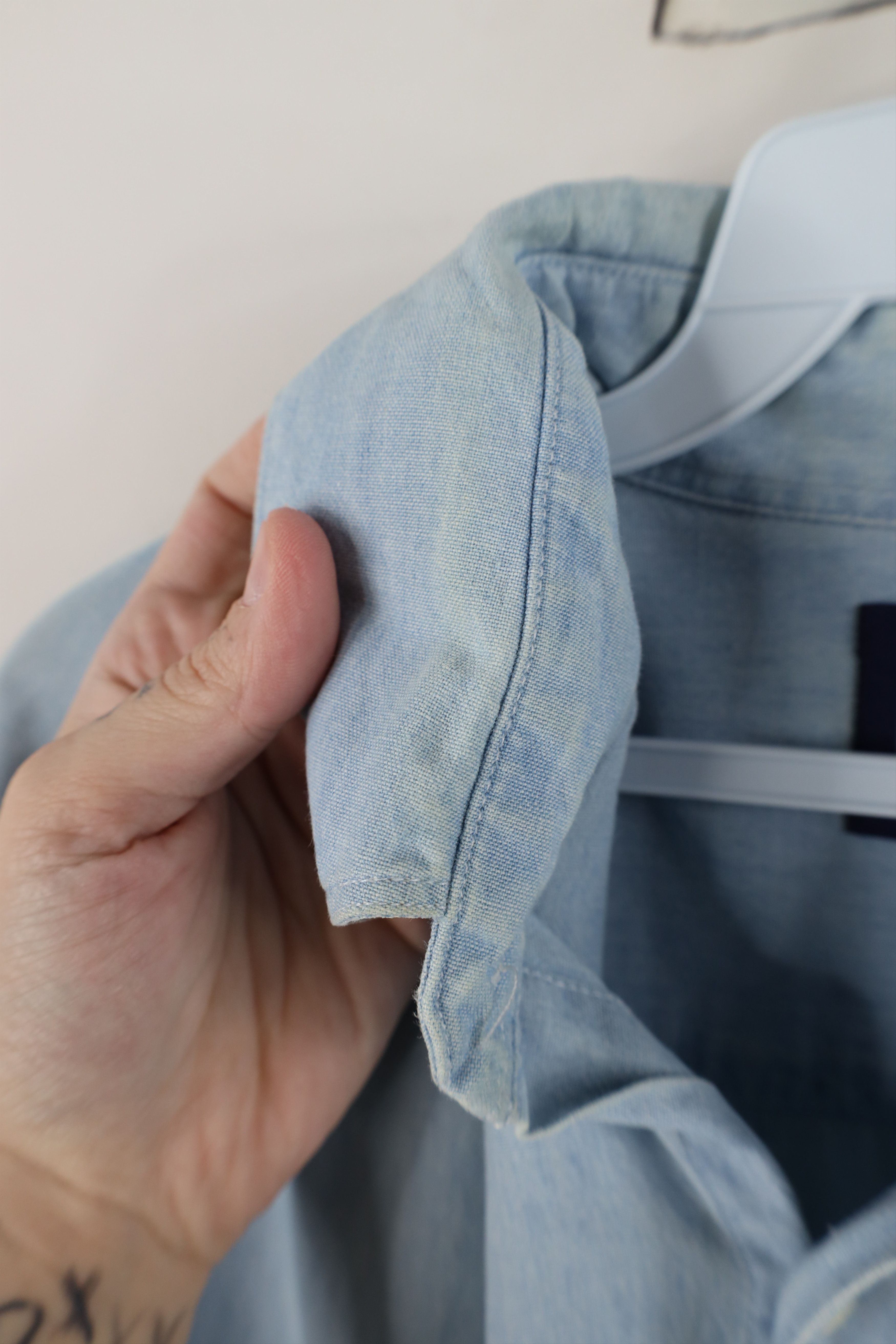 Gap Vintage 90s Gap Denim Jean Collared Button Down Shirt Blue Size US M / EU 48-50 / 2 - 9 Thumbnail