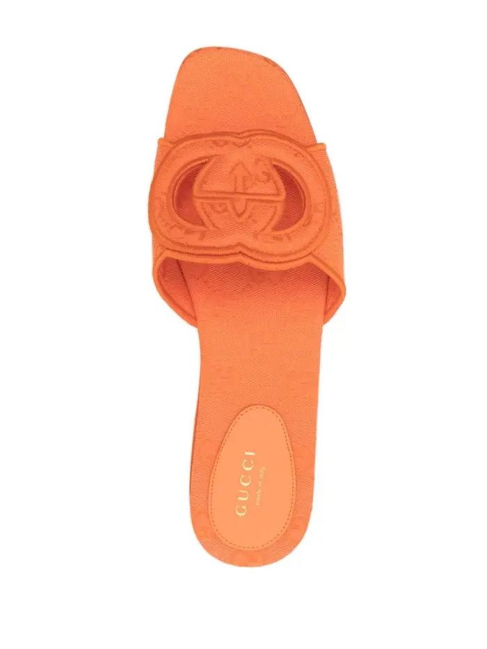 Gucci o1loc1c0226 Interlocking G Slide Sandals in Orange Size US 10.5 / IT 40.5 - 4 Thumbnail