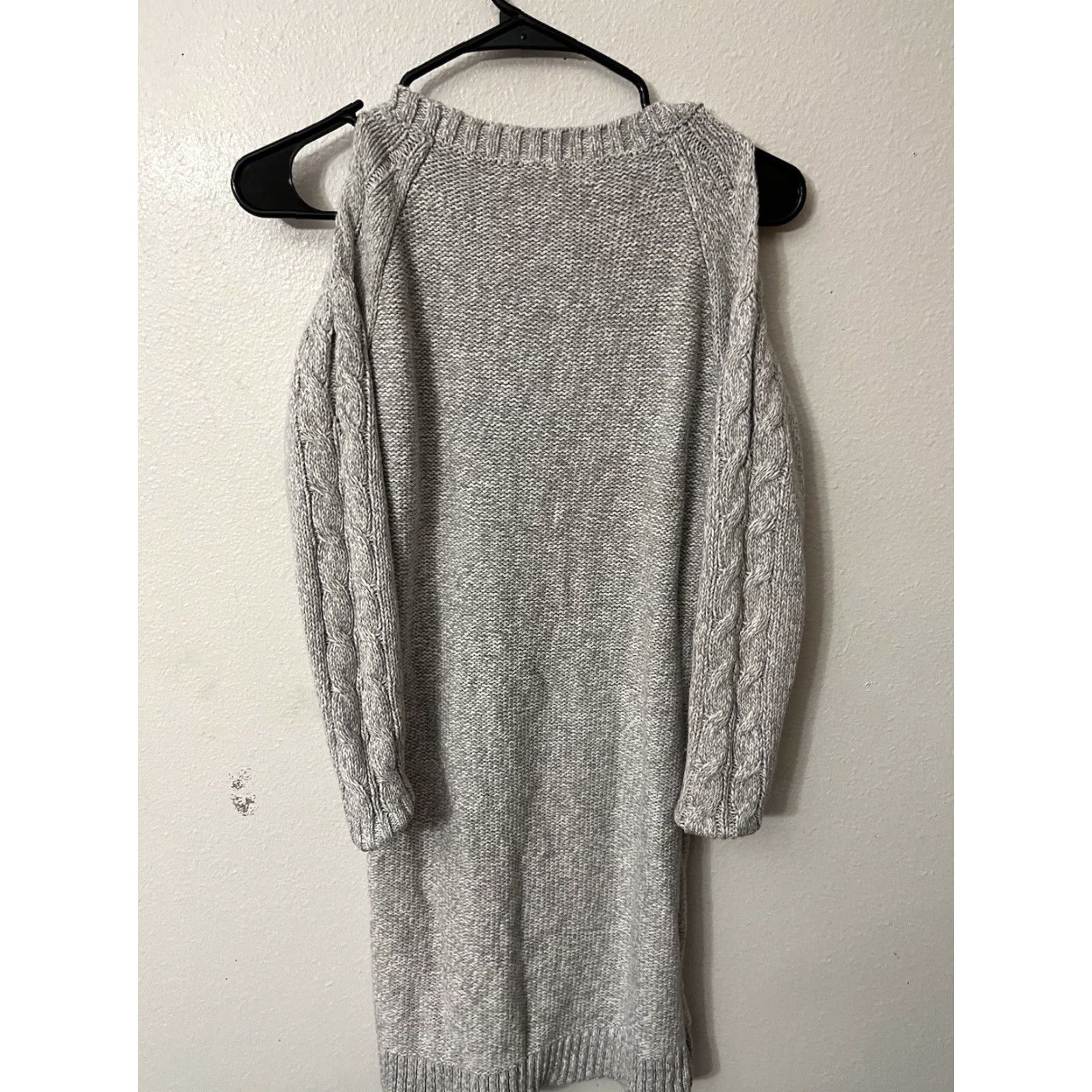 Loft LOFT Dress Sweater Women S Grey Cable Knit Long Sleeve Cold Shoulder Knit Dress Knee Length Maroon? (Wait) Size S / US 4 / IT 40 - 3 Thumbnail