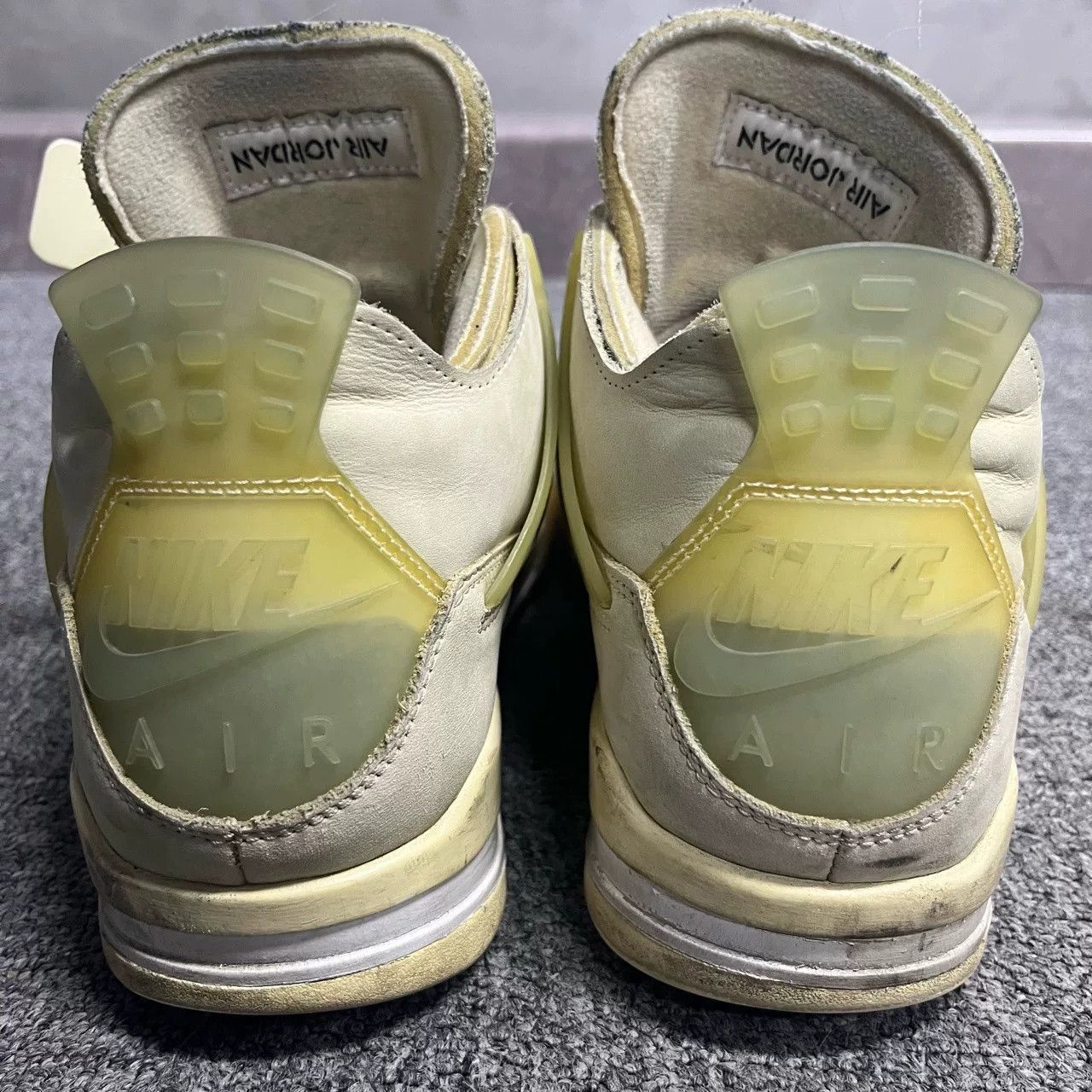 Jordan Brand Nike Off-White AJ4 Beige Basketball Shoes Size US 5 / EU 37 - 4 Thumbnail