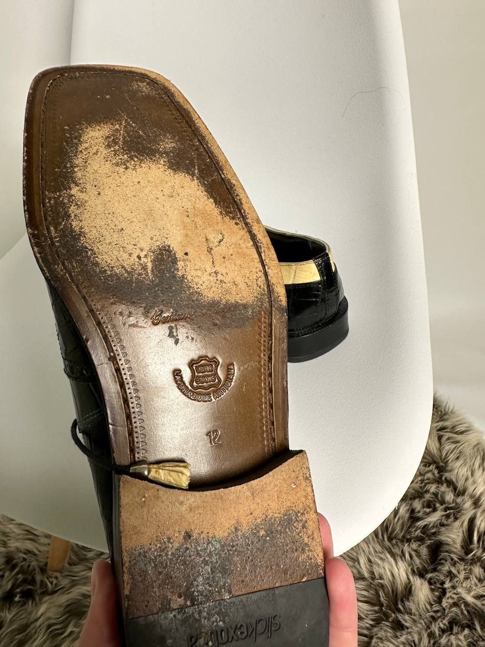 Leather × Vintage Vintage Crocodile Skin Leather Shoes Size US 12 / EU 45 - 8 Thumbnail