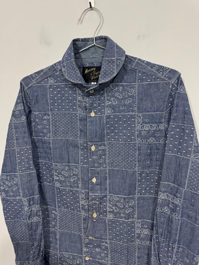 Designer Customellow Bandana Patchwork Shirt Size US M / EU 48-50 / 2 - 2 Thumbnail