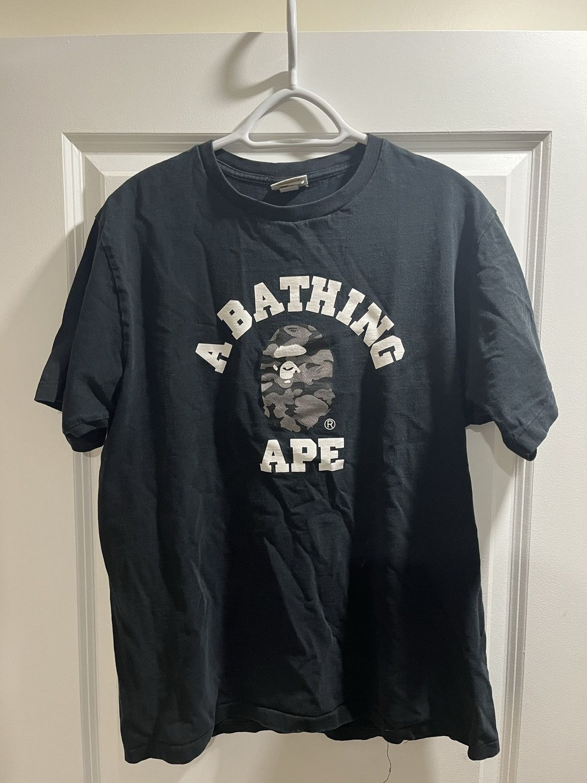 HOT Bape College Tee Black Bape College Tee