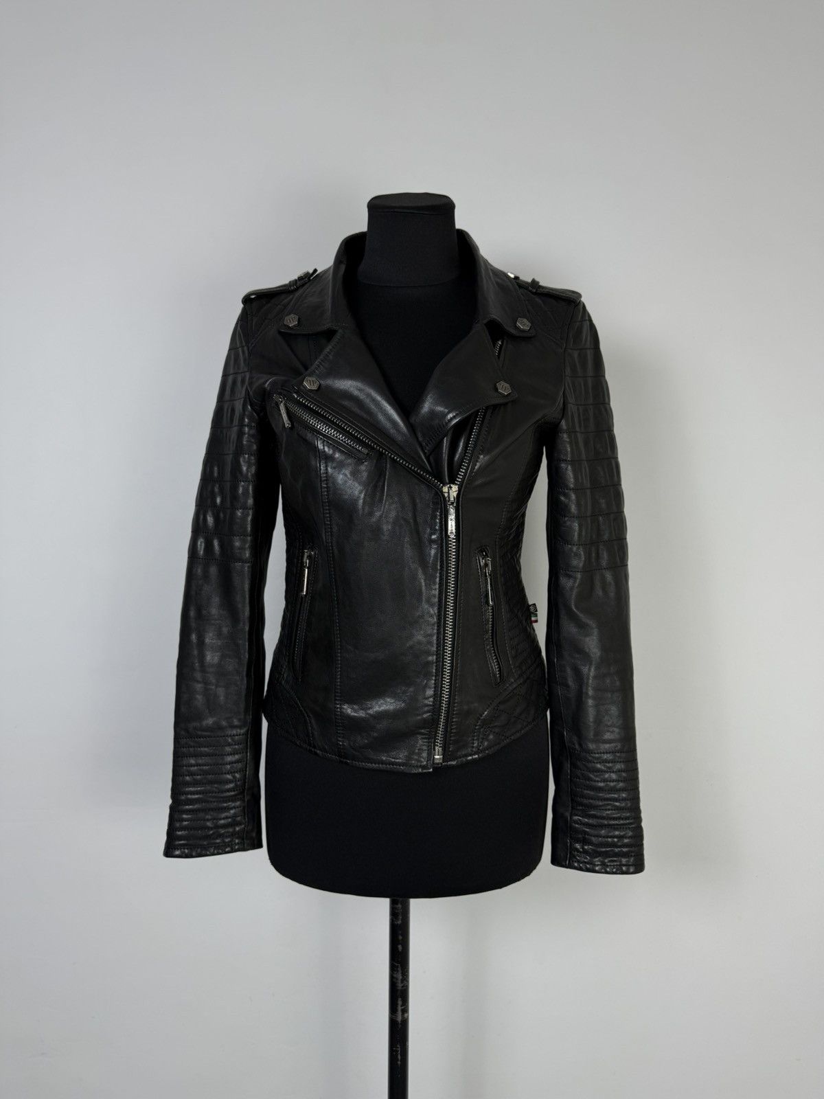 Philipp Plein Philipp Plein Couture Leather Biker Jacket Size M Size M / US 6-8 / IT 42-44 - 2 Thumbnail