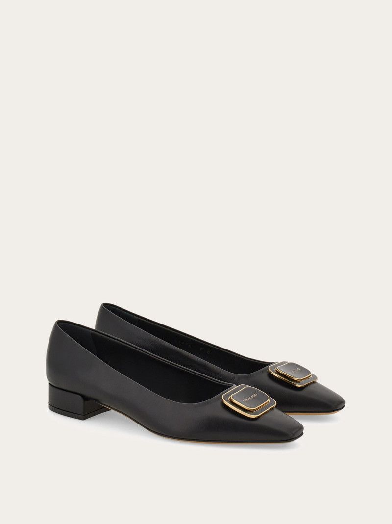 Salvatore Ferragamo o1s1rm0526 New Vara Plate Ballet Flats in Black Size US 6 / IT 36 - 5 Thumbnail