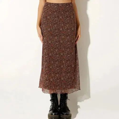Japanese Brand Vintage Y2k Floral Long Skirt Size 28" / US 6 / IT 42 - 3 Thumbnail