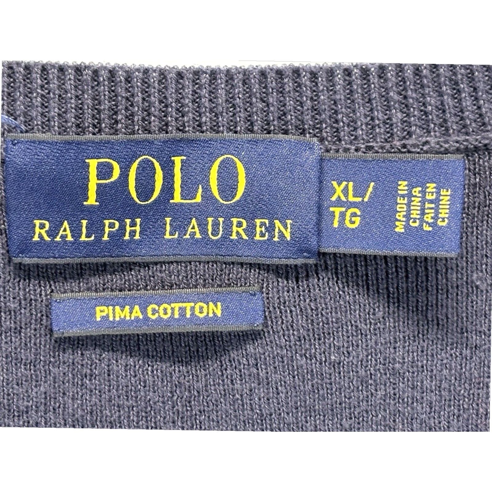 Ralph Lauren VINTAGE Polo Ralph Lauren Mens Navy V-Neck Sweater Vest X-Large Cotton Preppy Classic Size US XL / EU 56 / 4 - 5 Thumbnail