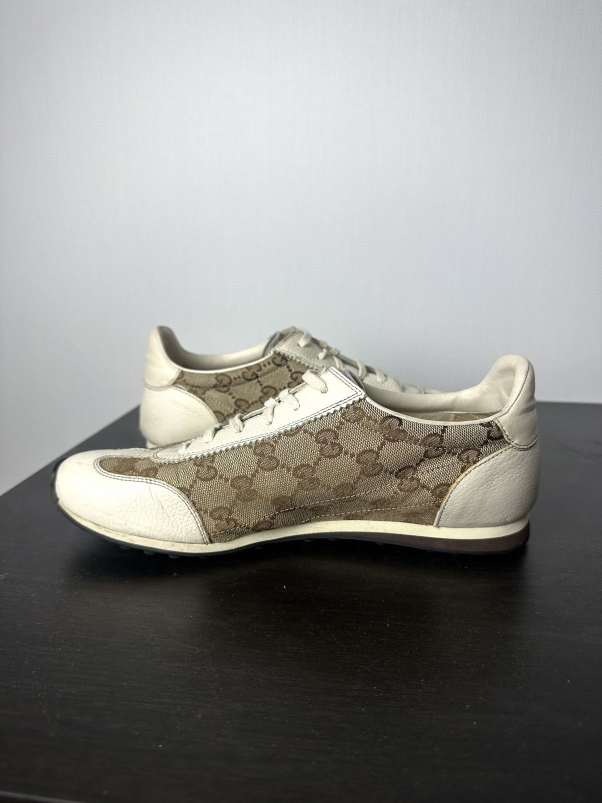 Gucci Gucci Sneakers GG Monogram Leather Canvas Beige US 6.5 Size US 6.5 / IT 36.5 - 8 Thumbnail