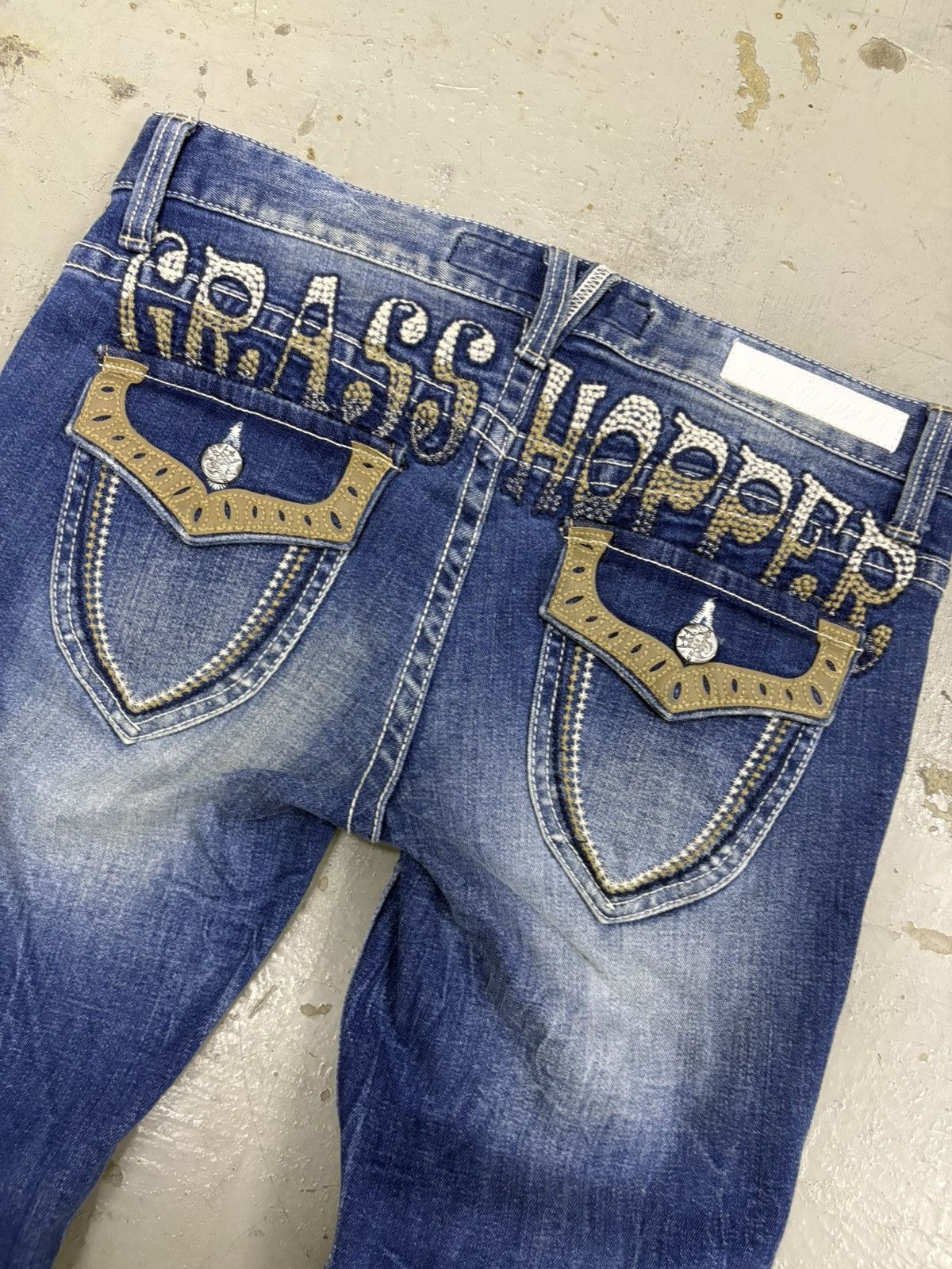 Hysteric Glamour Vintage Flared Jeans Grasshopper Denim Skulls Boot Cut 4🟦 Size US 30 / EU 46 - 10 Thumbnail