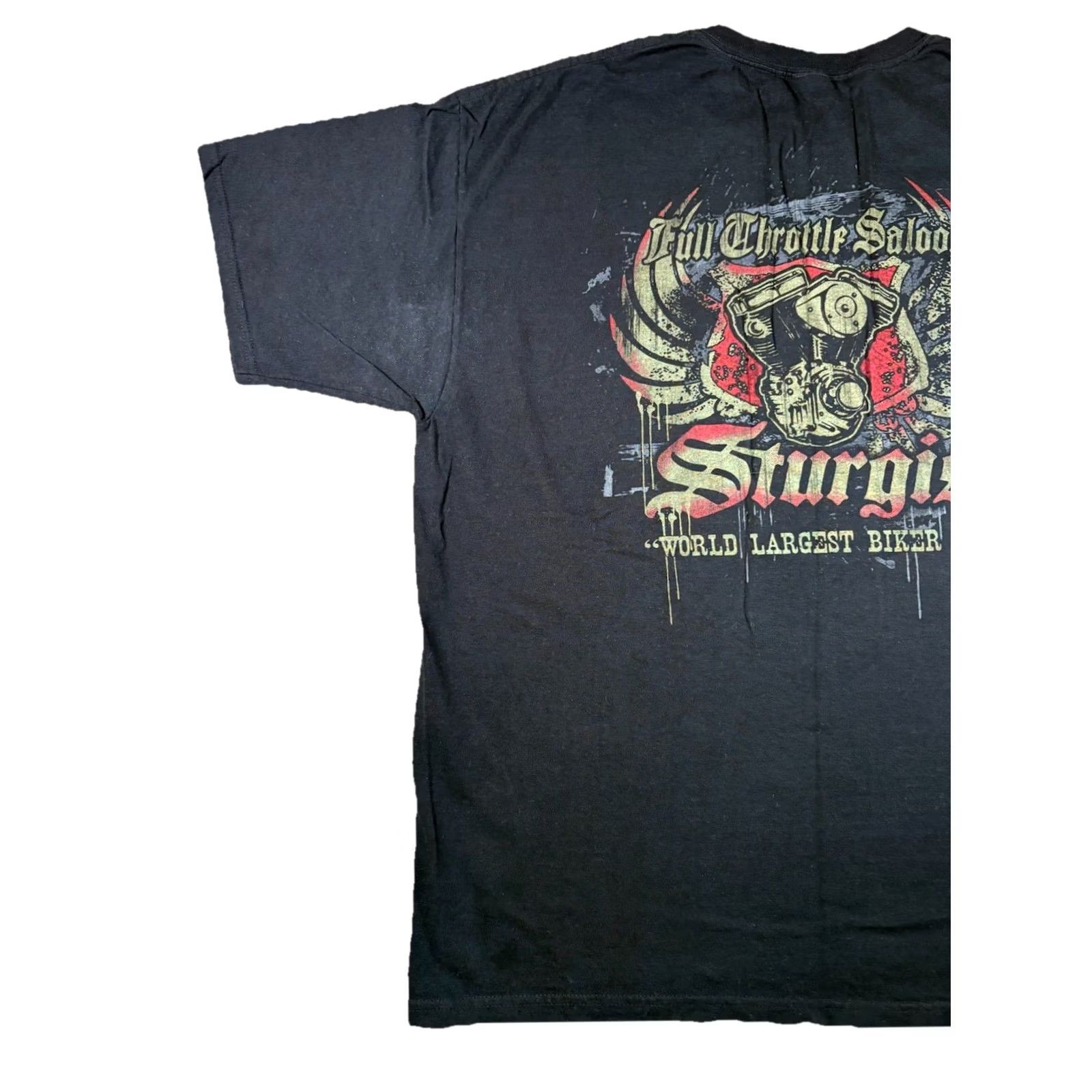 Anvil VINTAGE Full Throttle Saloon Double Sided T Shirt Black Biker Bar Sturgis SD Size 2XL Unisex Adults TshirtMen? Size US XXL / EU 58 / 5 - 4 Thumbnail