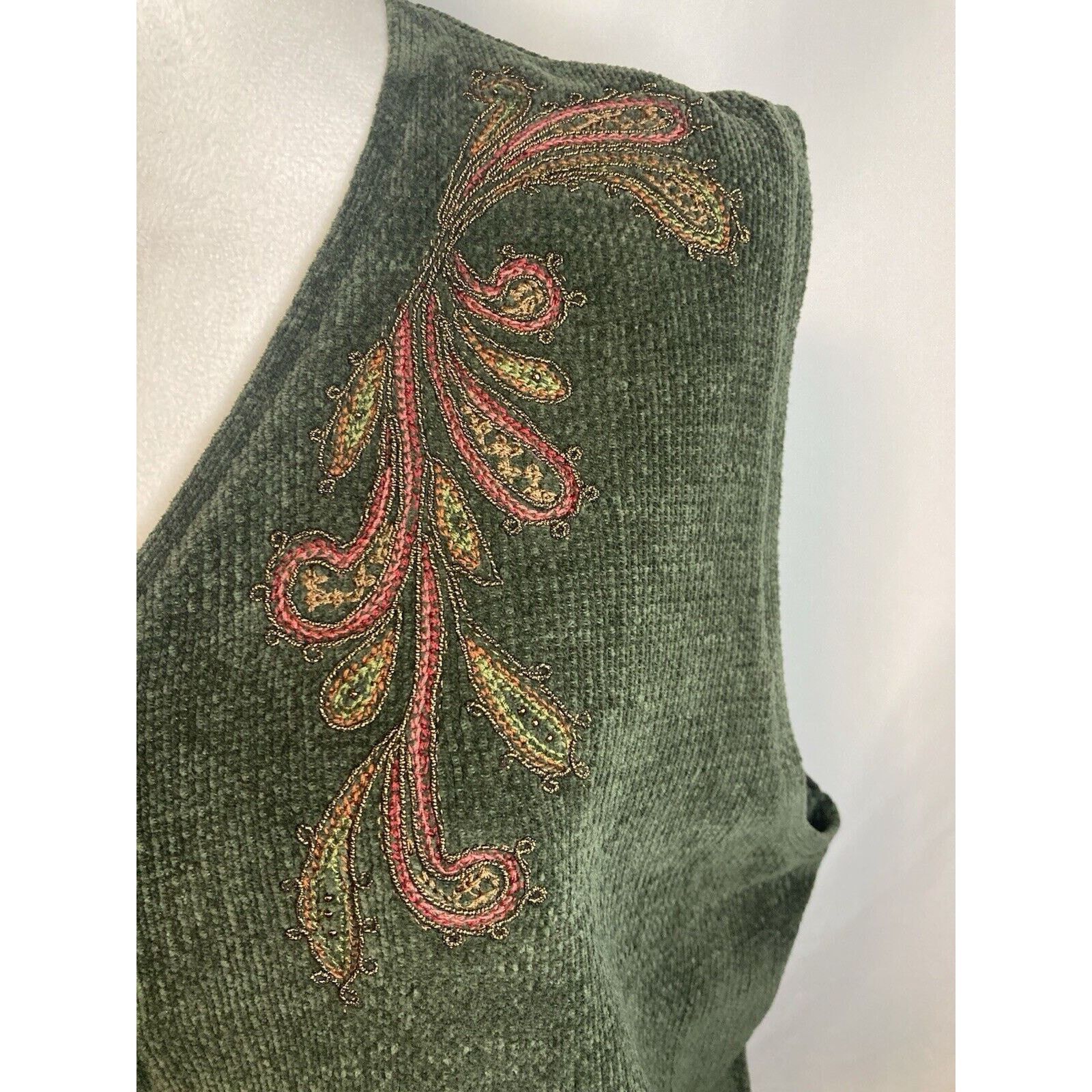 Other VTG Koret Sweater Vest L Cottage Grandma Button Embroidered Size L / US 10 / IT 46 - 3 Thumbnail