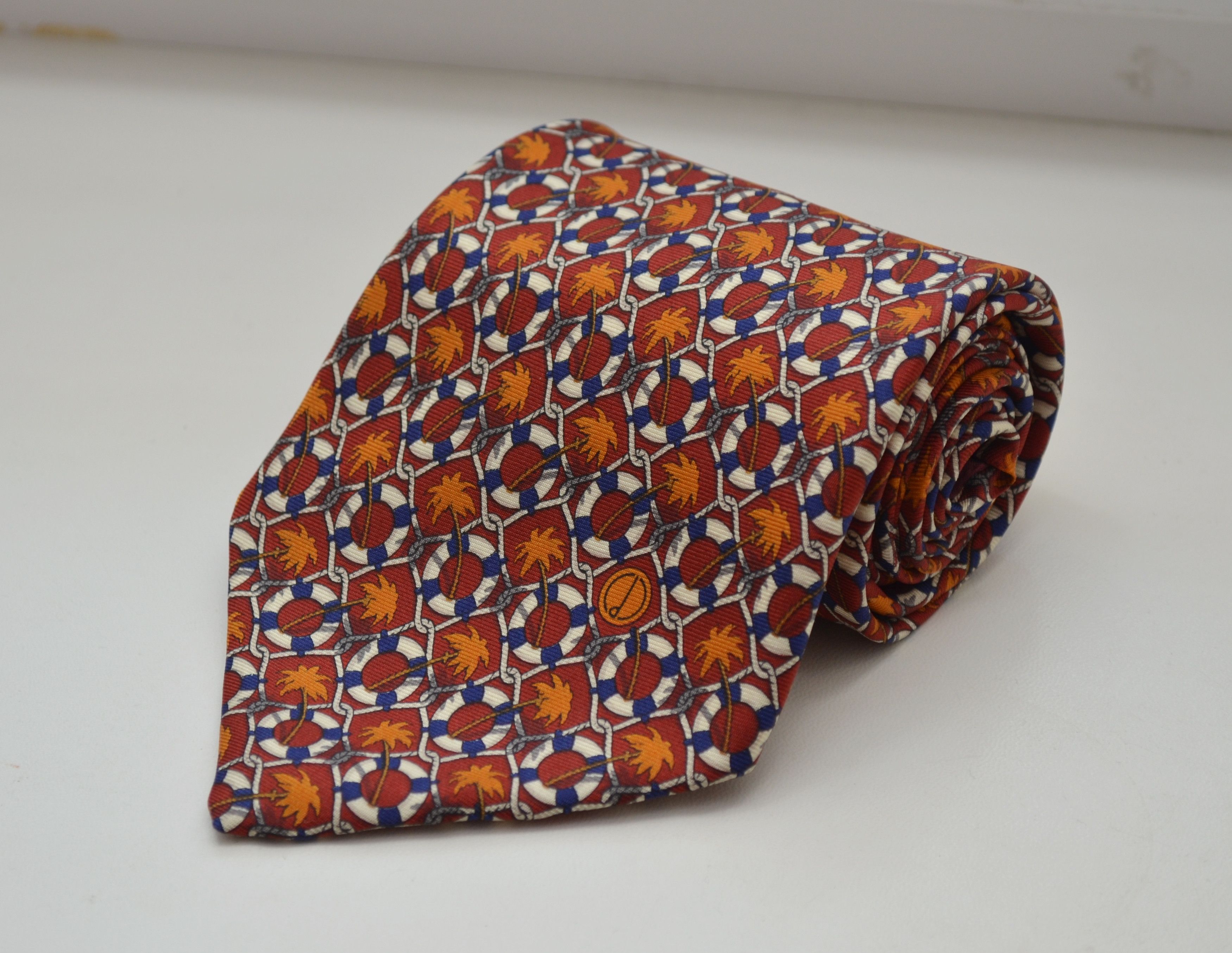 Alfred Dunhill Alfred Dunhill Lifebuoy Colorful Print Pattern Silk Tie 57" Size ONE SIZE - 1 Thumbnail