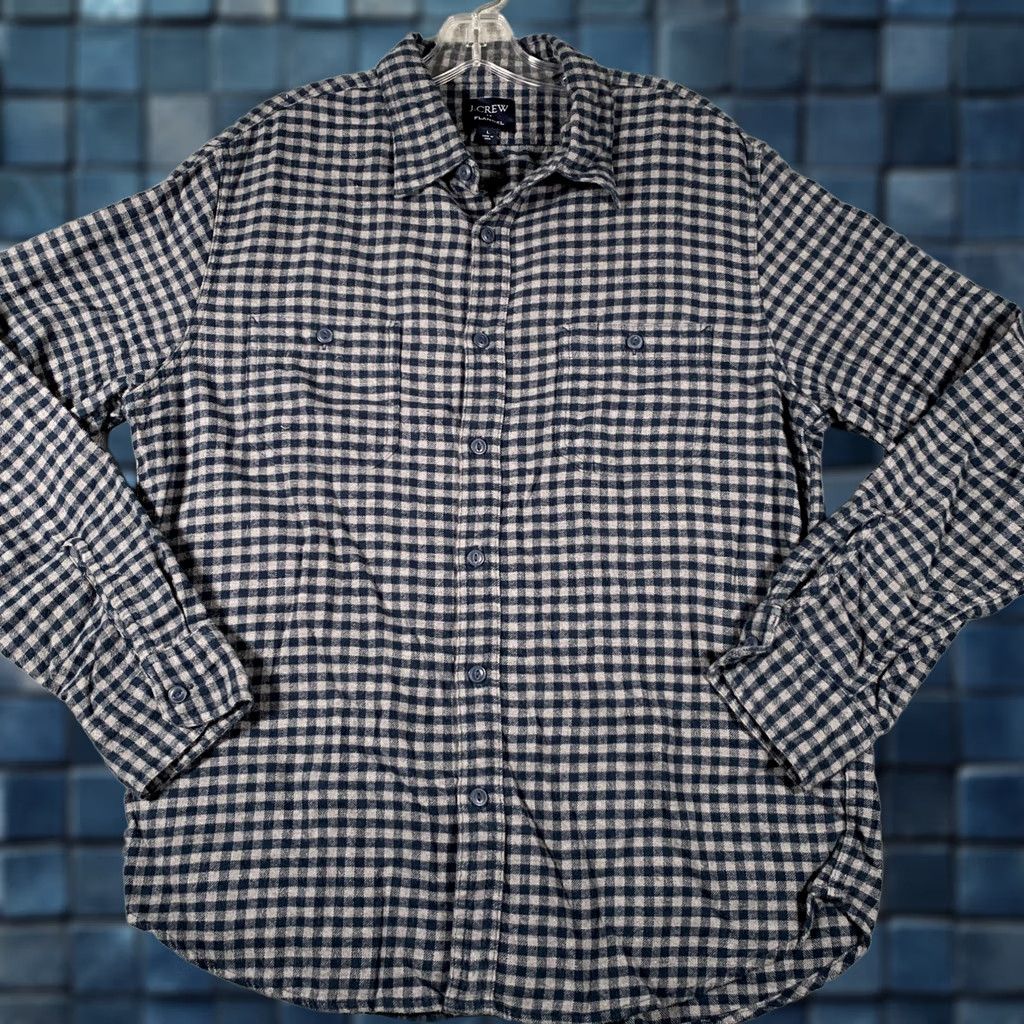 J.Crew J.Crew Shirt Mens L Blue Check Flannel Long Sleeve Button Front Casual Size US L / EU 52-54 / 3 - 1 Thumbnail