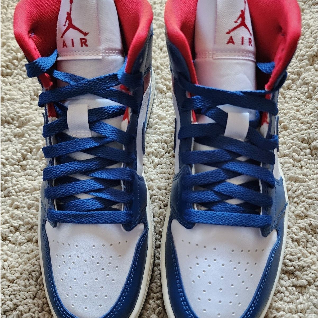 Jordan Brand Wmns Air Jordan 1 Mid French Blue Brand New Sz 7 Size US 7 / IT 37 - 4 Thumbnail