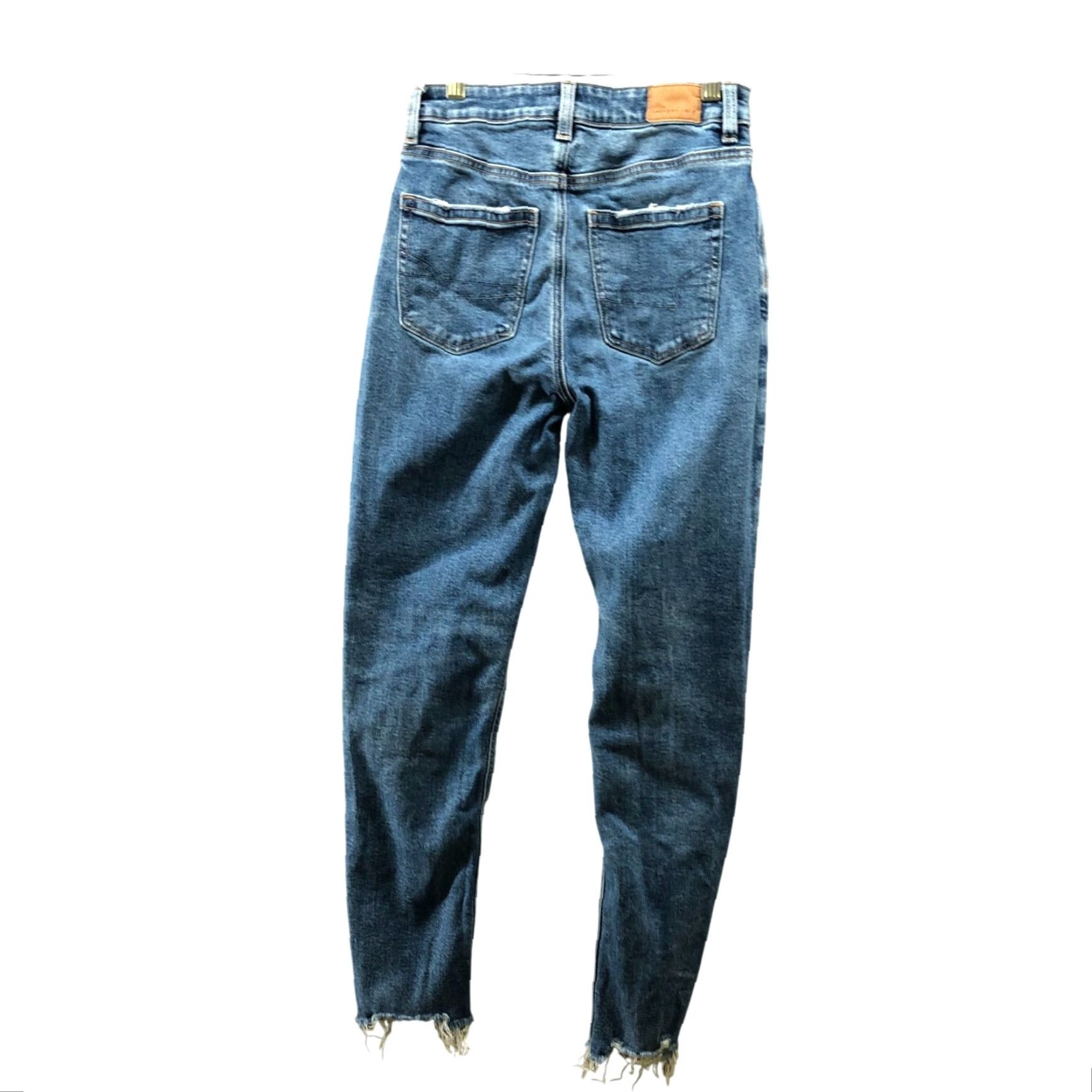 American Eagle Outfitters American Eagle Mom Jeans Womens 00P Short Raw Hem Medium Wash Denim Relaxed Fit Size 24" / US 00 / IT 34 - 2 Thumbnail
