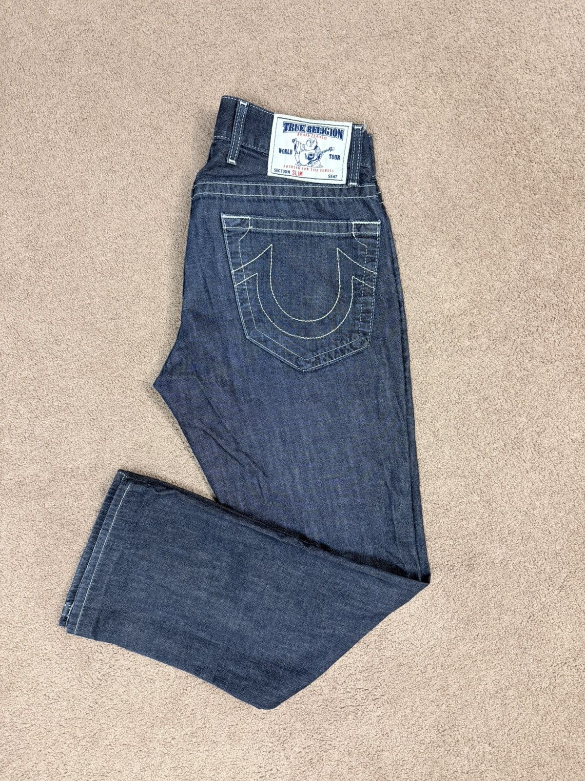 True Religion True Religion Jeans Size 31 STRAIGHT Red Stitch Blue
