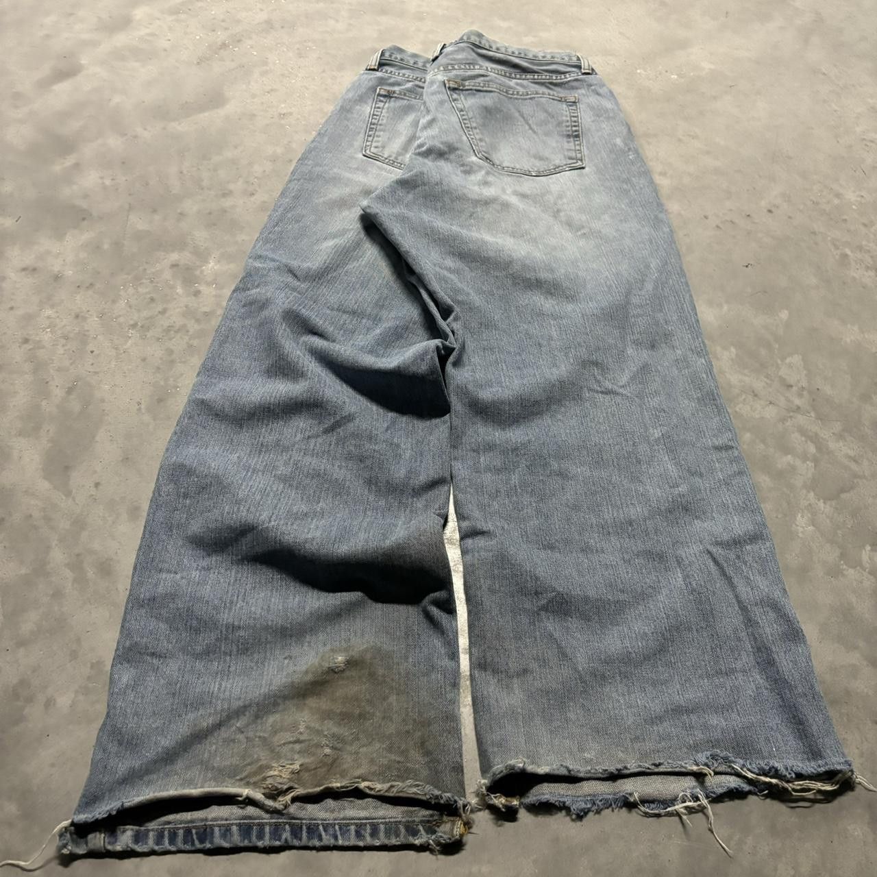 Japanese Brand × Vintage Vintage Y2K/2000s Baggy Light Wash Distressed Denim Jeans! Size US 38 / EU 54 - 4 Thumbnail