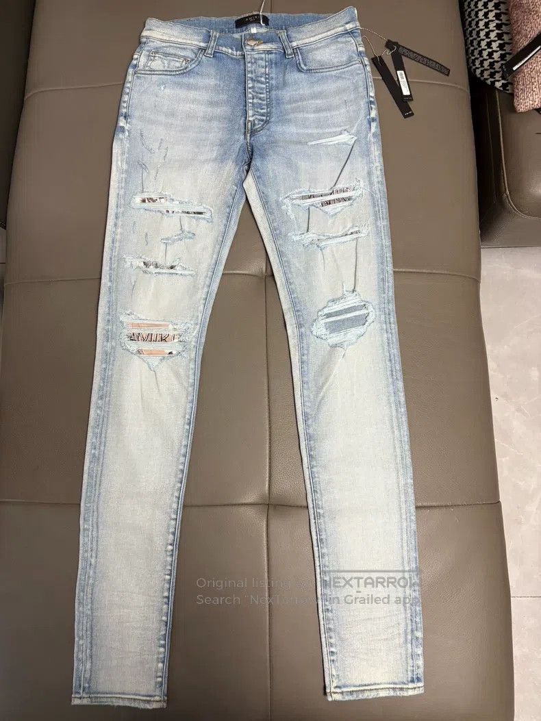 Amiri Amiri Size 31 Patch jeans with holes Size US 31 - 1 Thumbnail