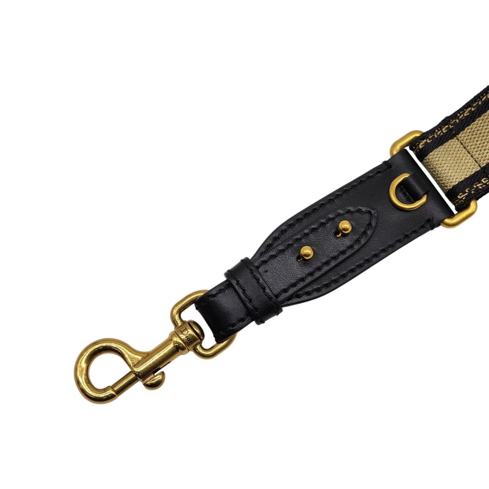 Dior Canvas and Leather Logo Embroidered Shoulder Strap with GHW Size ONE SIZE - 5 Thumbnail