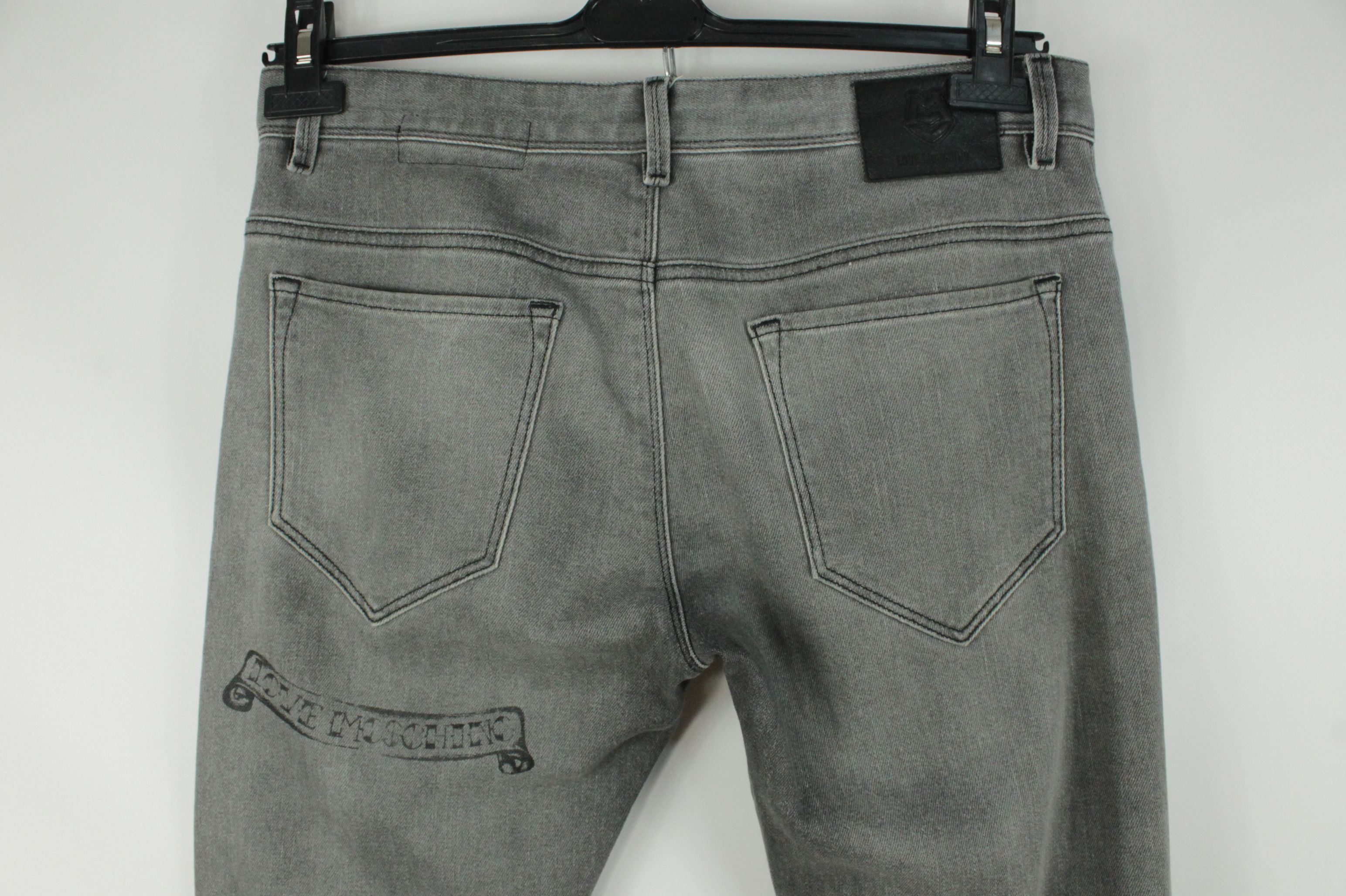 Moschino Love Moschino Pattern Gray Denim Slim Skinny Jeans Size US 32 / EU 48 - 8 Thumbnail