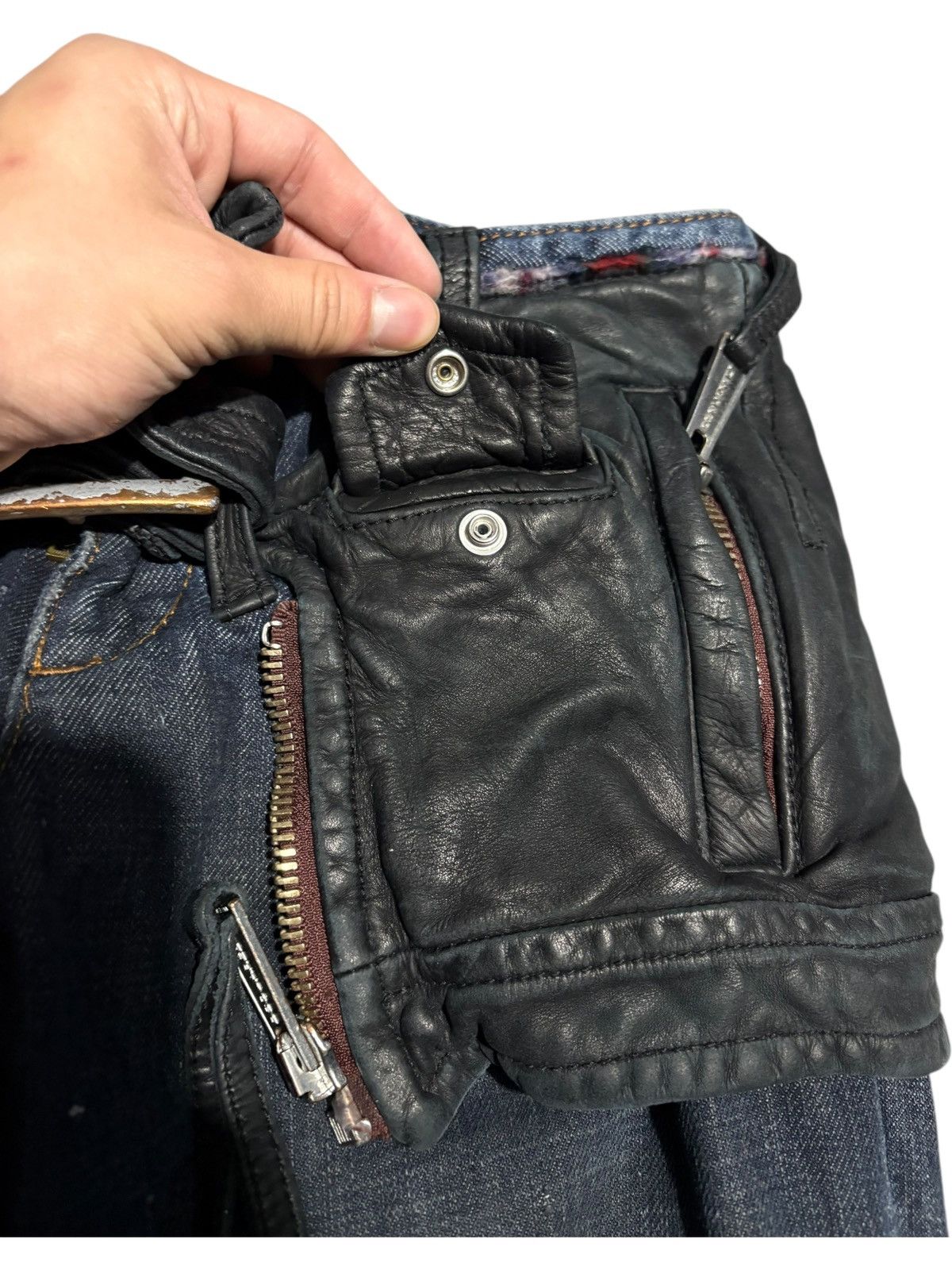 Dsquared2 Dsquared2 Leather Denim Jeans tactical bondage skirt buckle Size 28" / US 6 / IT 42 - 9 Thumbnail
