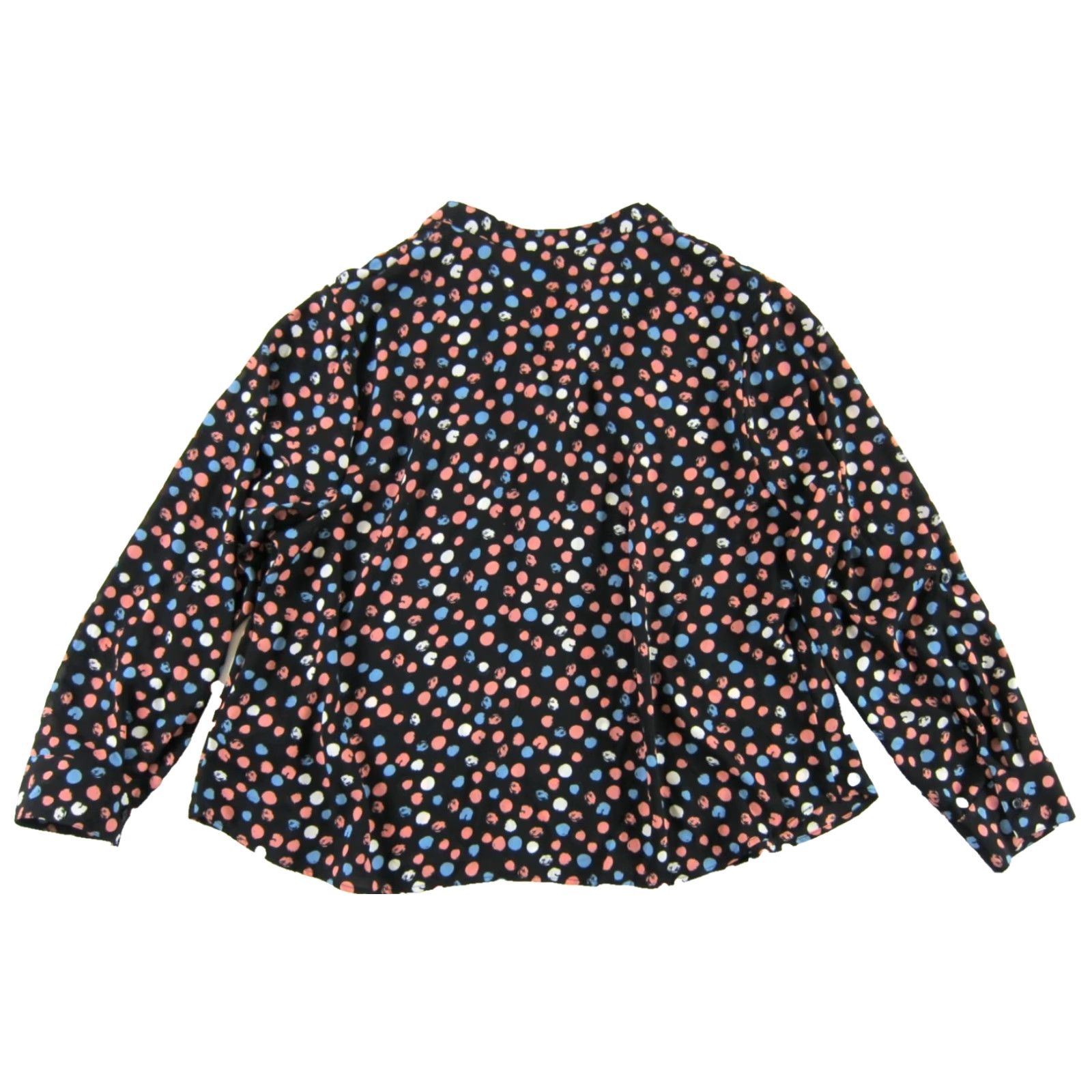 Vintage NWT Zac & Rachel Blouse Button Down Long Sleeve Polka Dot 2X Black Size XXL / US 16-18 / IT 52-54 - 2 Thumbnail