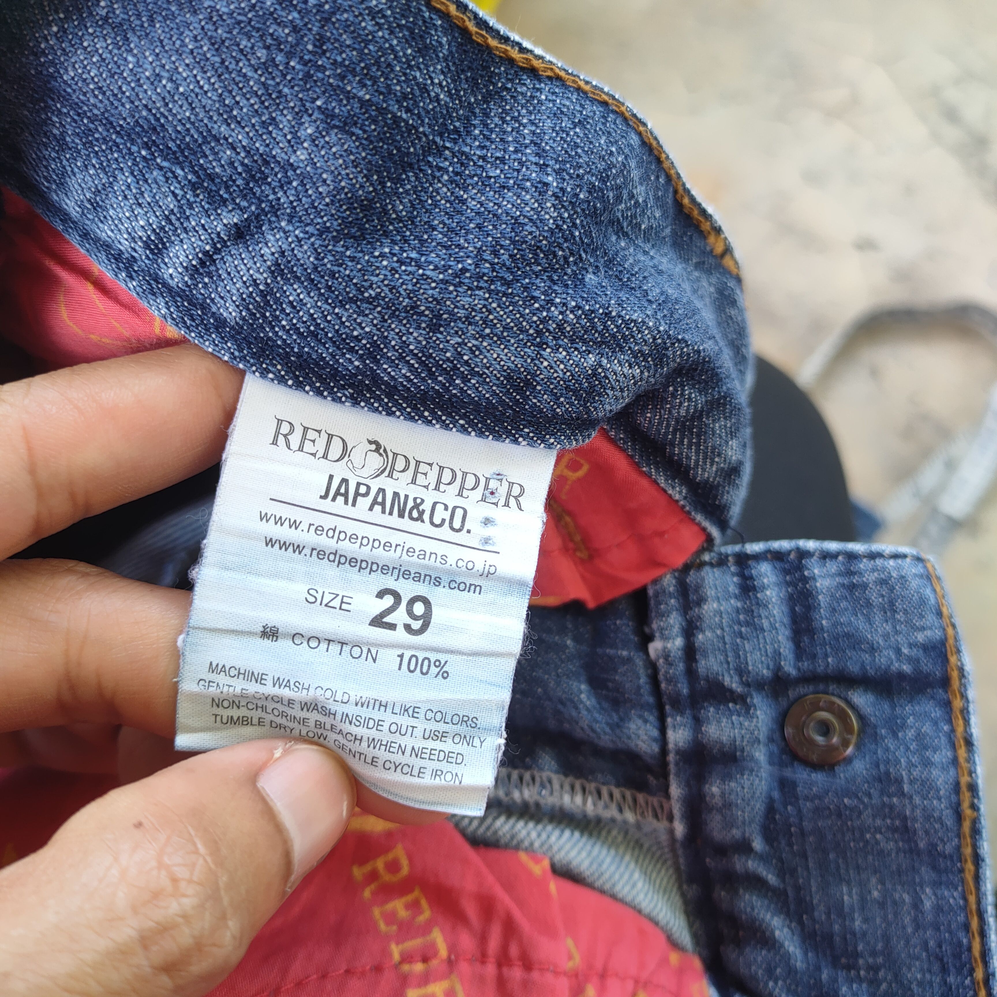 Japanese Brand W30×33 VINTAGE RED PEPPER FADED DISTRESSED JEAN DENIM PANTS Size US 30 / EU 46 - 15 Thumbnail