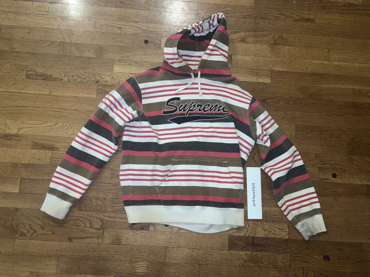 Supreme Stripe Logo Hoodie