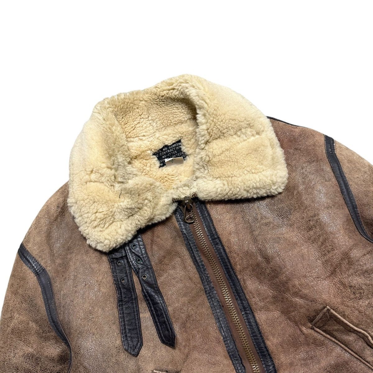 Avirex Vintage 80s Avirex Scovill Zipper Sheepskin Mouton B3 Jacket Size US S / EU 44-46 / 1 - 6 Thumbnail