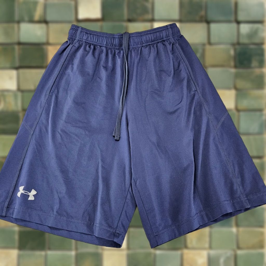 Under Armour Under Armour Shorts Mens S Blue Loose Fit HeatGear Athletic Running Gym Casual Activewear Size US 29 - 1 Thumbnail