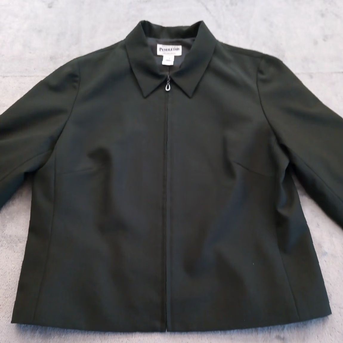 Pendleton Pendleton Jacket Womens Size 14 Green Collared Full Zip Lined Wool Solid Long Sleeve Zip Women 14 Green Lined Jacket Clothing Pendleton Women's Jacket Size XL / US 12-14 / IT 48-50 - 4 Thumbnail