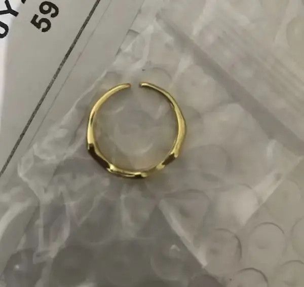 Other Gold Color Irregular Hollow Double Line Adjustable Ring Size ONE SIZE - 3 Thumbnail