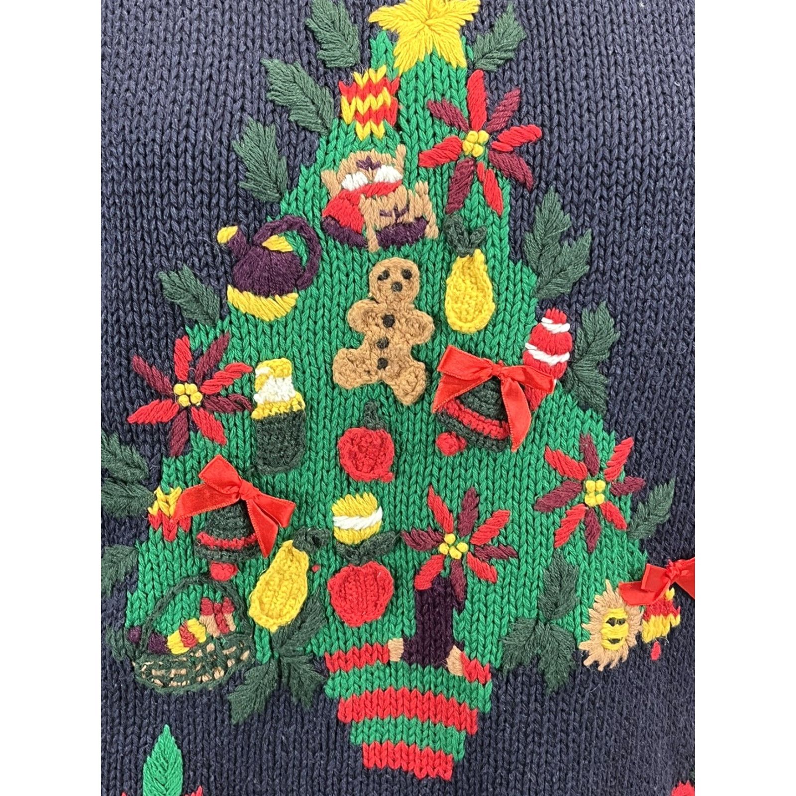 Vintage VINTAGE Bryn Connelly Christmas Sweater Shirt Women’s Small Navy 1980s Deadstock Ramie Blend NWT NOS Christmas Party Women Size S / US 4 / IT 40 - 6 Thumbnail